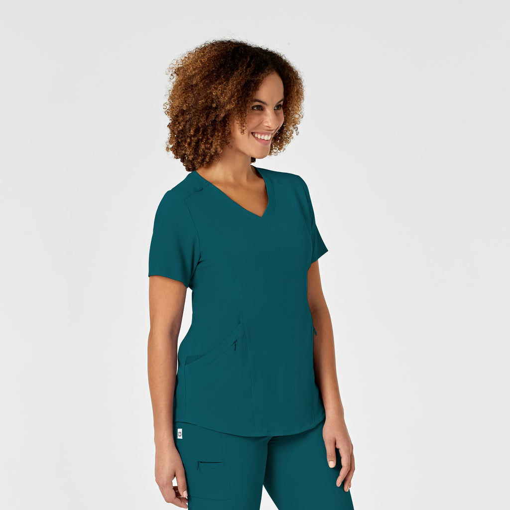 RENEW 6134 V-Neck Scrub Top Caribbean Blue