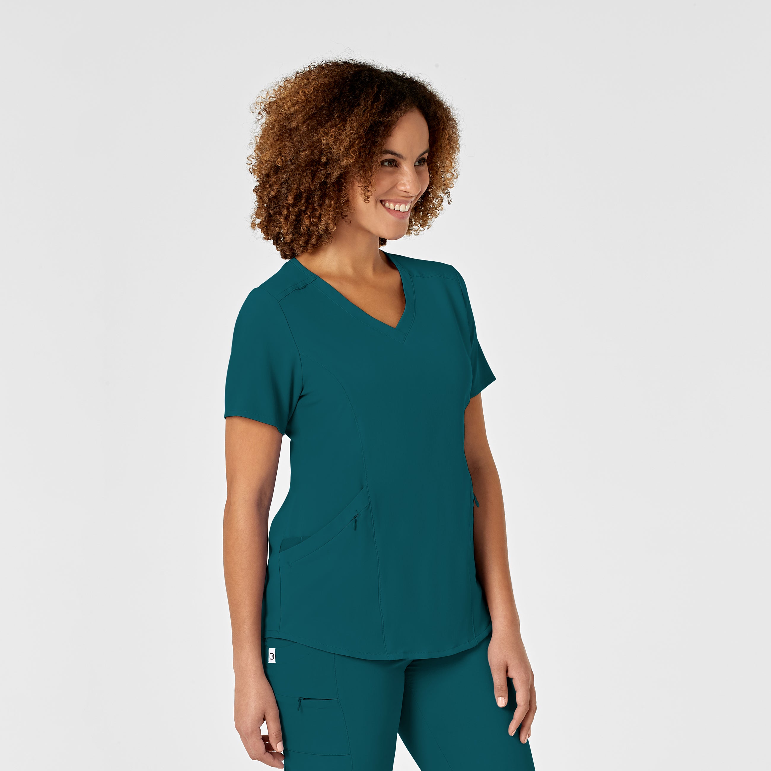 RENEW 6134 V-Neck Scrub Top Caribbean Blue