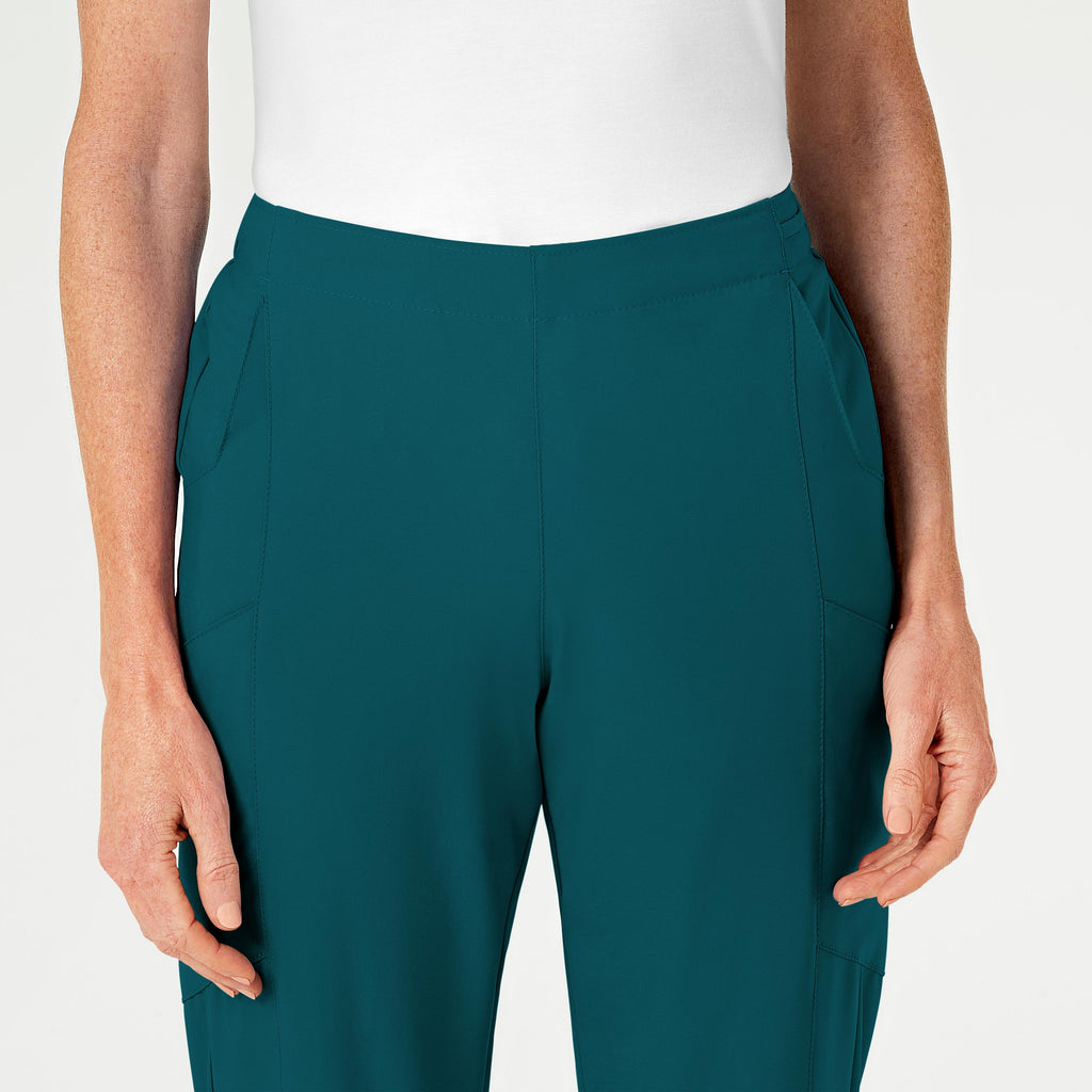 W123 5155 Flat Front Cargo Scrub Pants Caribbean Blue
