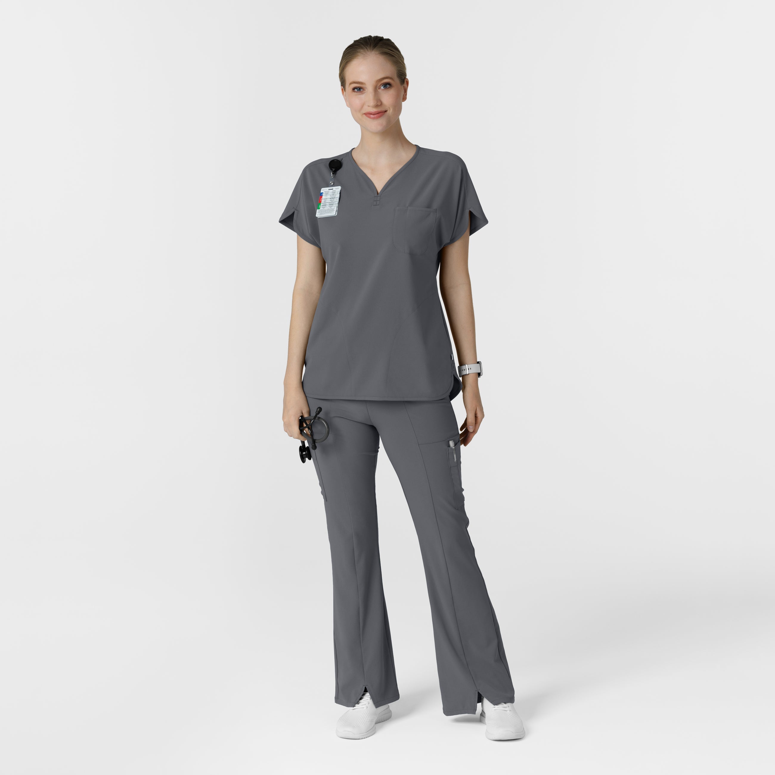 RENEW 5534 Cargo Flare Scrub Pants Pewter