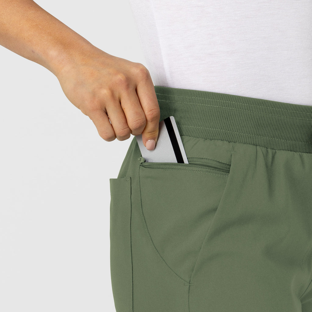 W123 5045 Flex-n-Reach Track Scrub Pants Olive