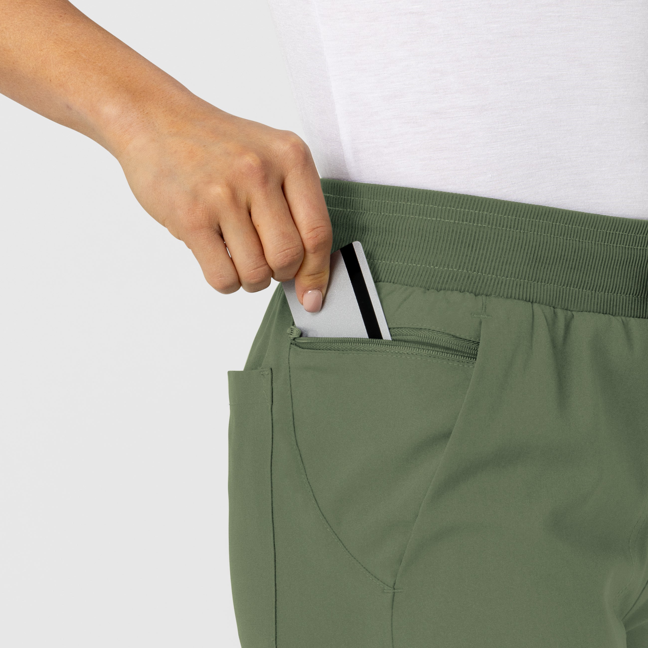 W123 5045 Flex-n-Reach Track Scrub Pants Olive