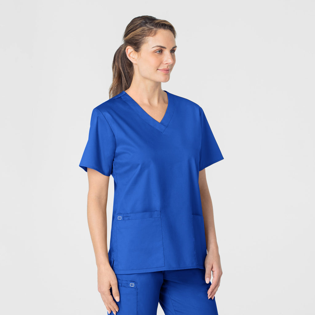 WonderWORK 101 V-Neck Scrub Top Royal