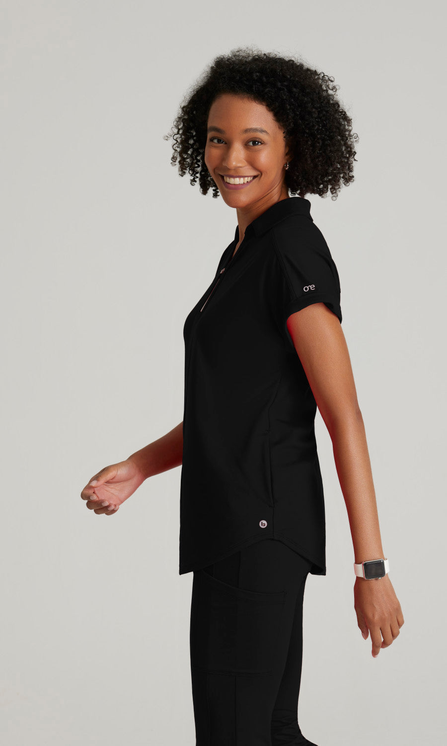Barco One Performance Knits BOT210 Engage Knit Scrub Top Black