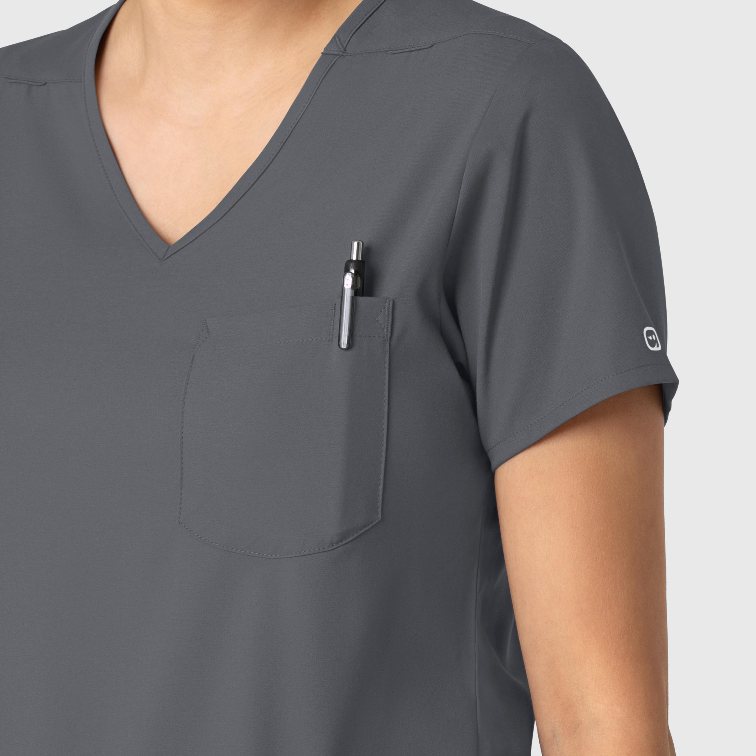 Boundless 6151 Tuck-In Scrub Top Pewter