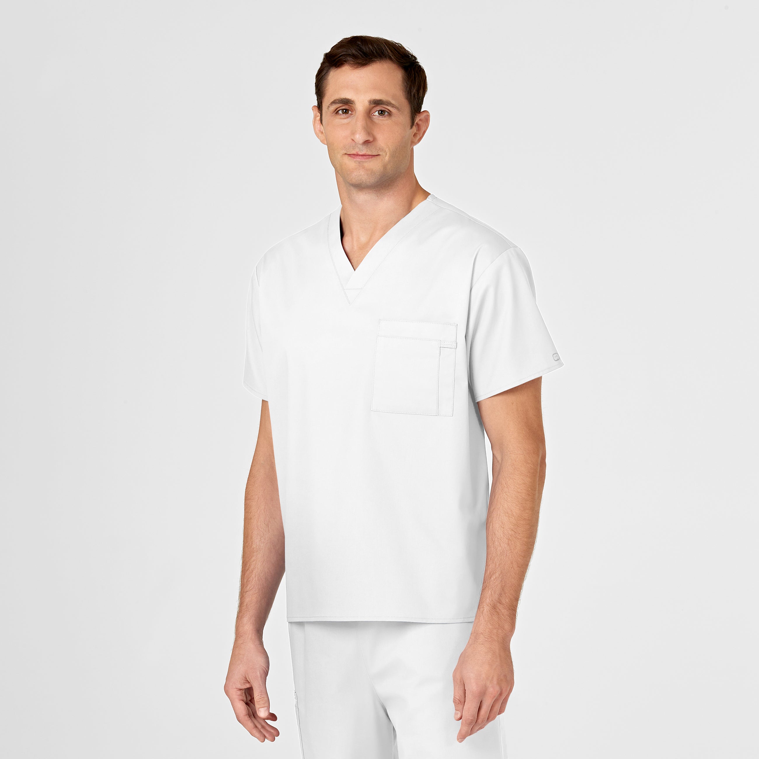 WonderWORK 100 Unisex V-Neck Scrub Top White
