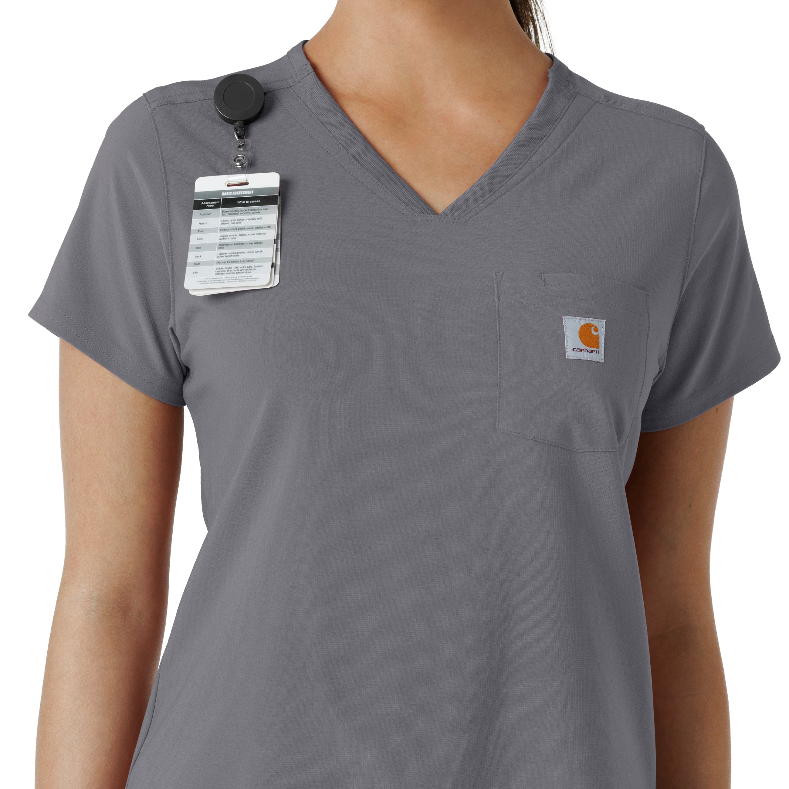 Force Cross-Flex C13410 Tuck-In Scrub Top Pewter