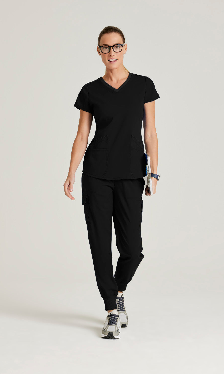 Grey's Anatomy Spandex Stretch GRSP639 Amelia Scrub Pants Black