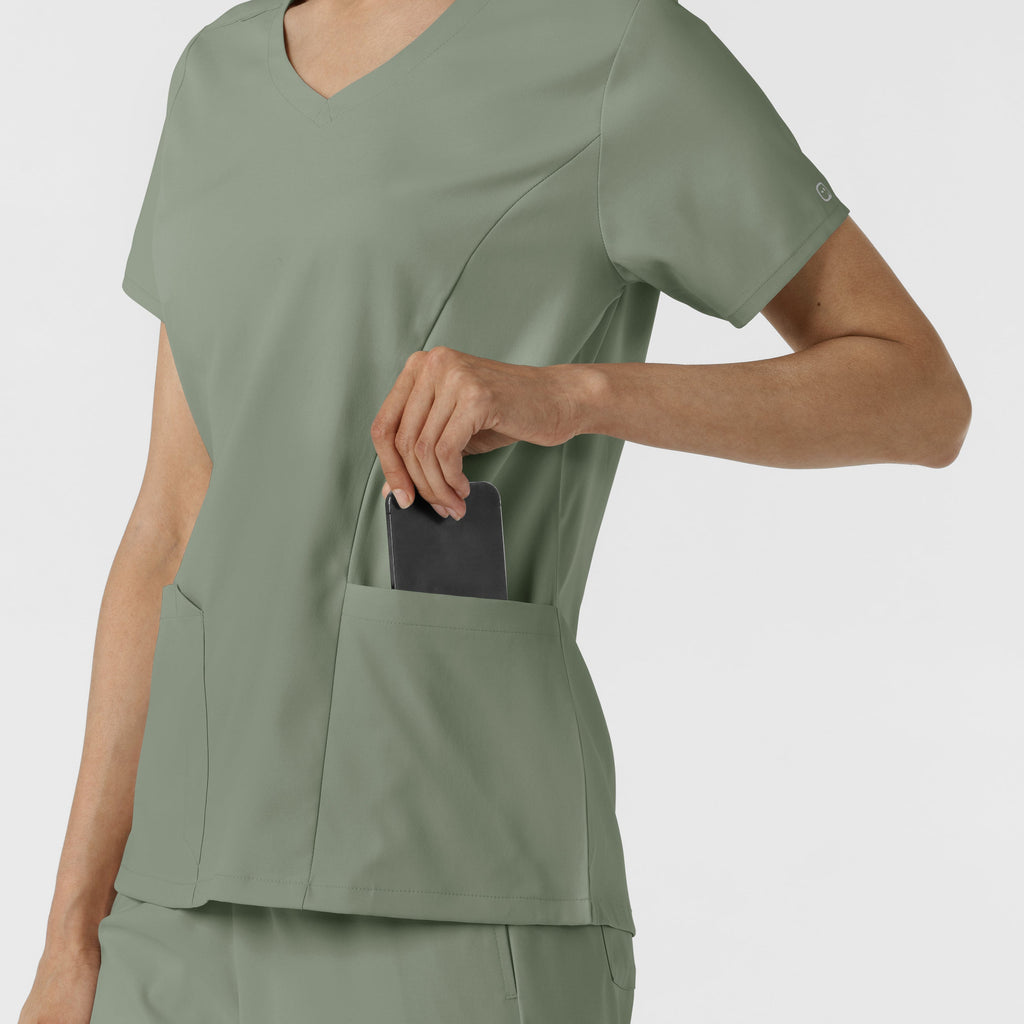 Boundless 6251 2-Pocket V-Neck Scrub Top Sage