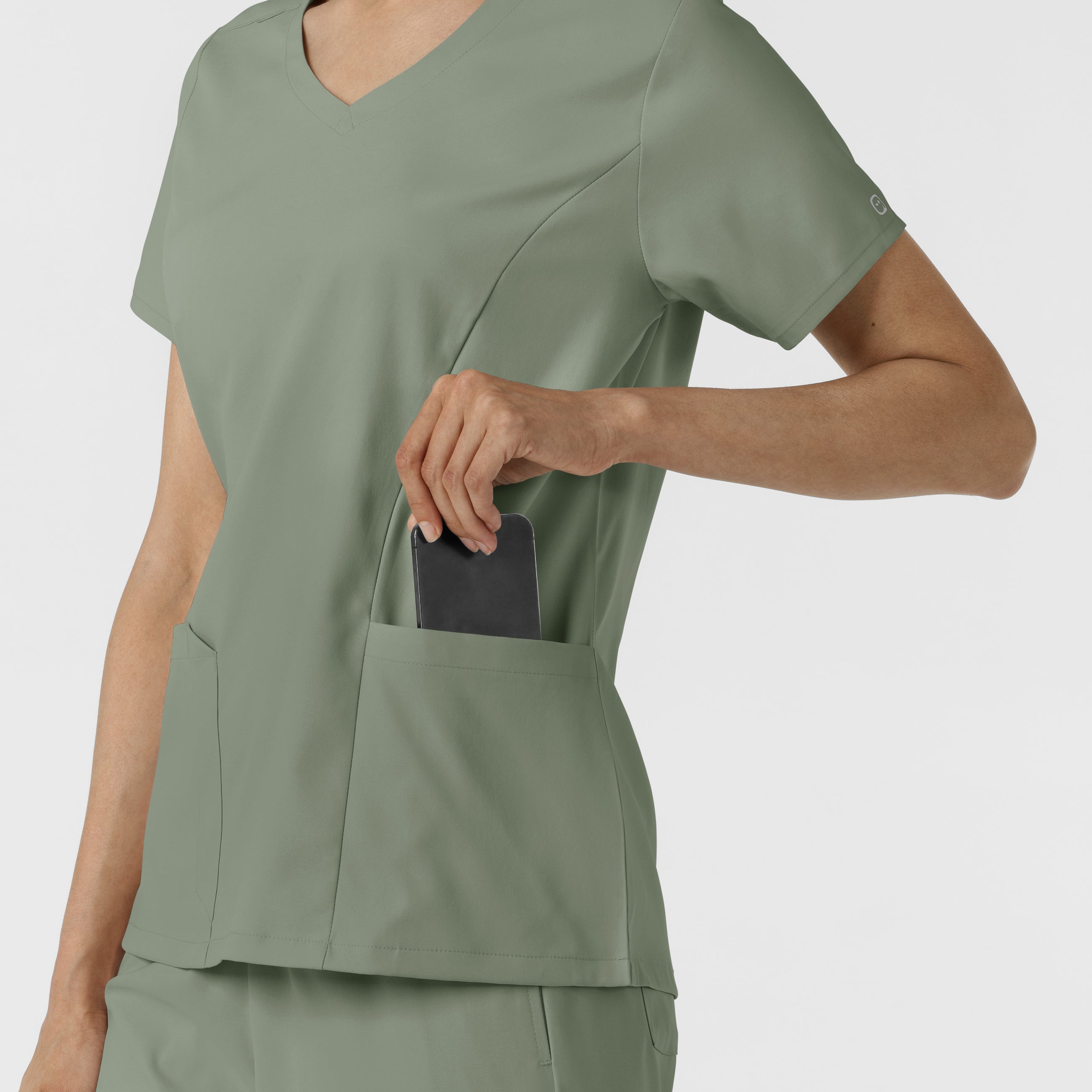 Boundless 6251 2-Pocket V-Neck Scrub Top Sage