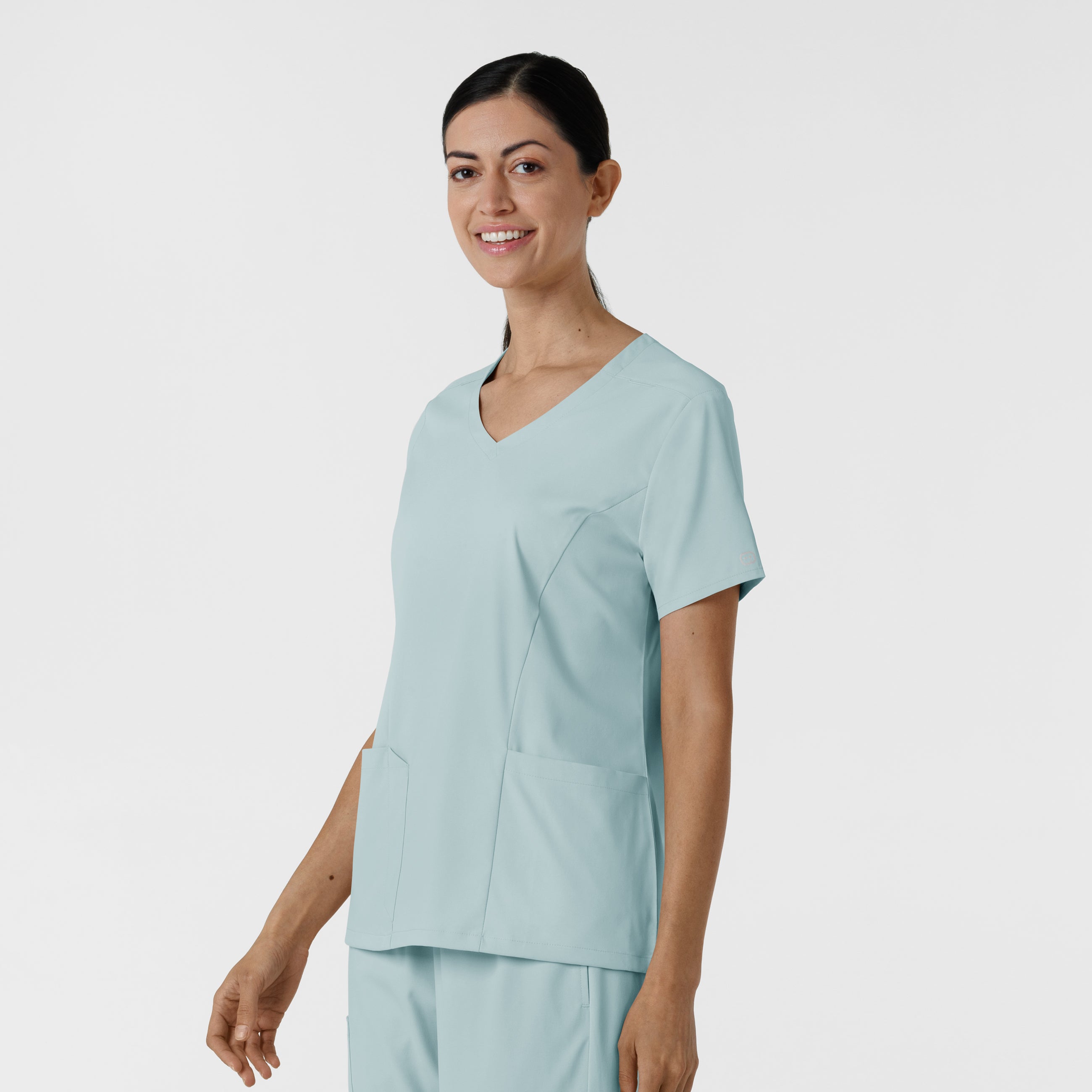 Boundless 6251 2-Pocket V-Neck Scrub Top Sky Blue