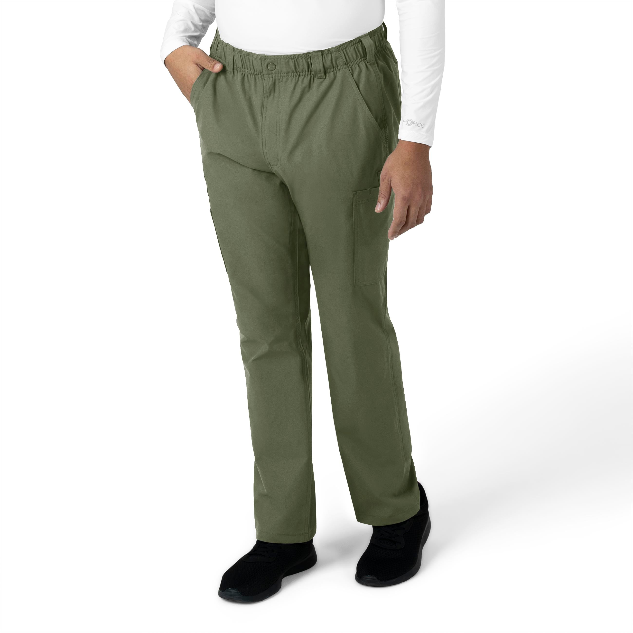 Force Essentials C56113 Men's Straight Leg Cargo Scrub Pants Olive