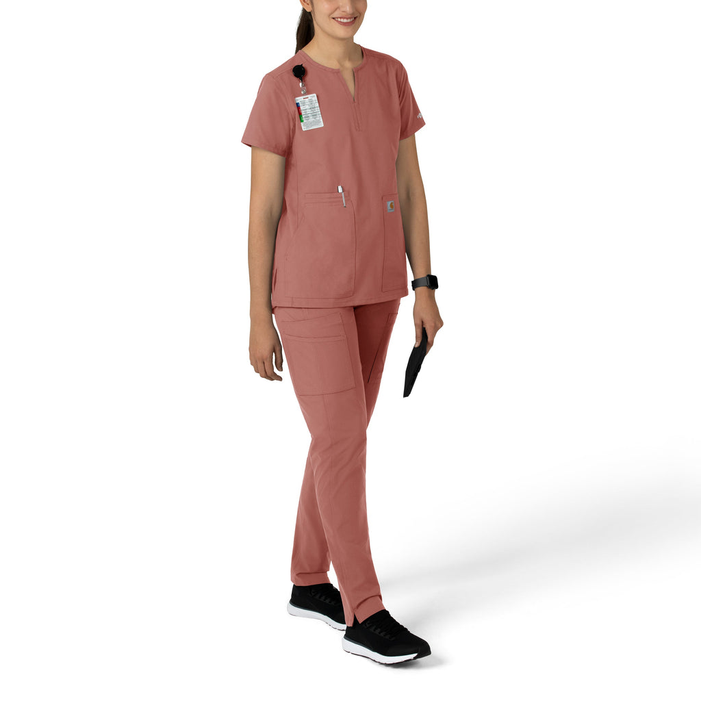 Force Essentials C12213 Notch Neck Tunic Scrub Top Wildrose