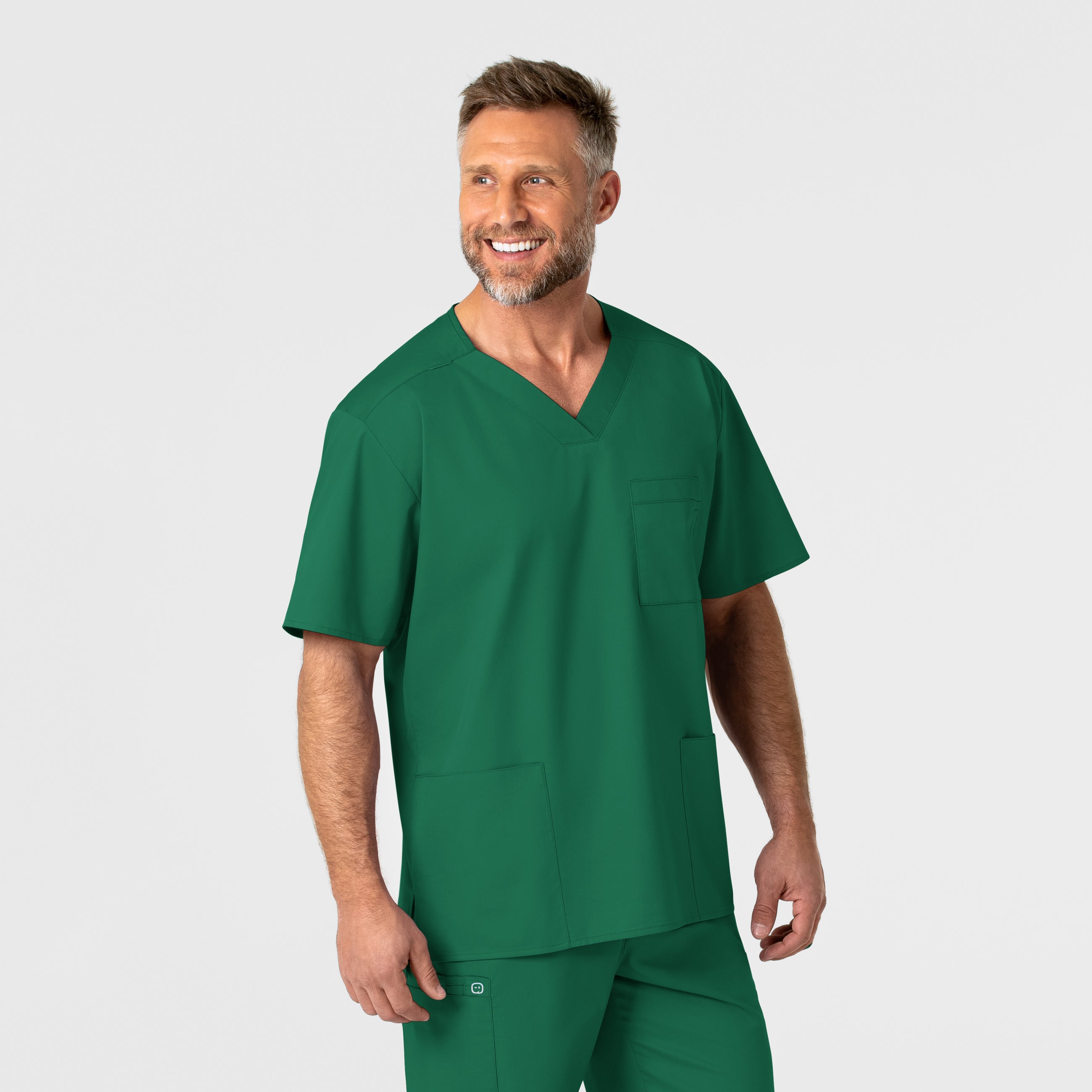 WonderWORK 103 Men's V-Neck Scrub Top Hunter
