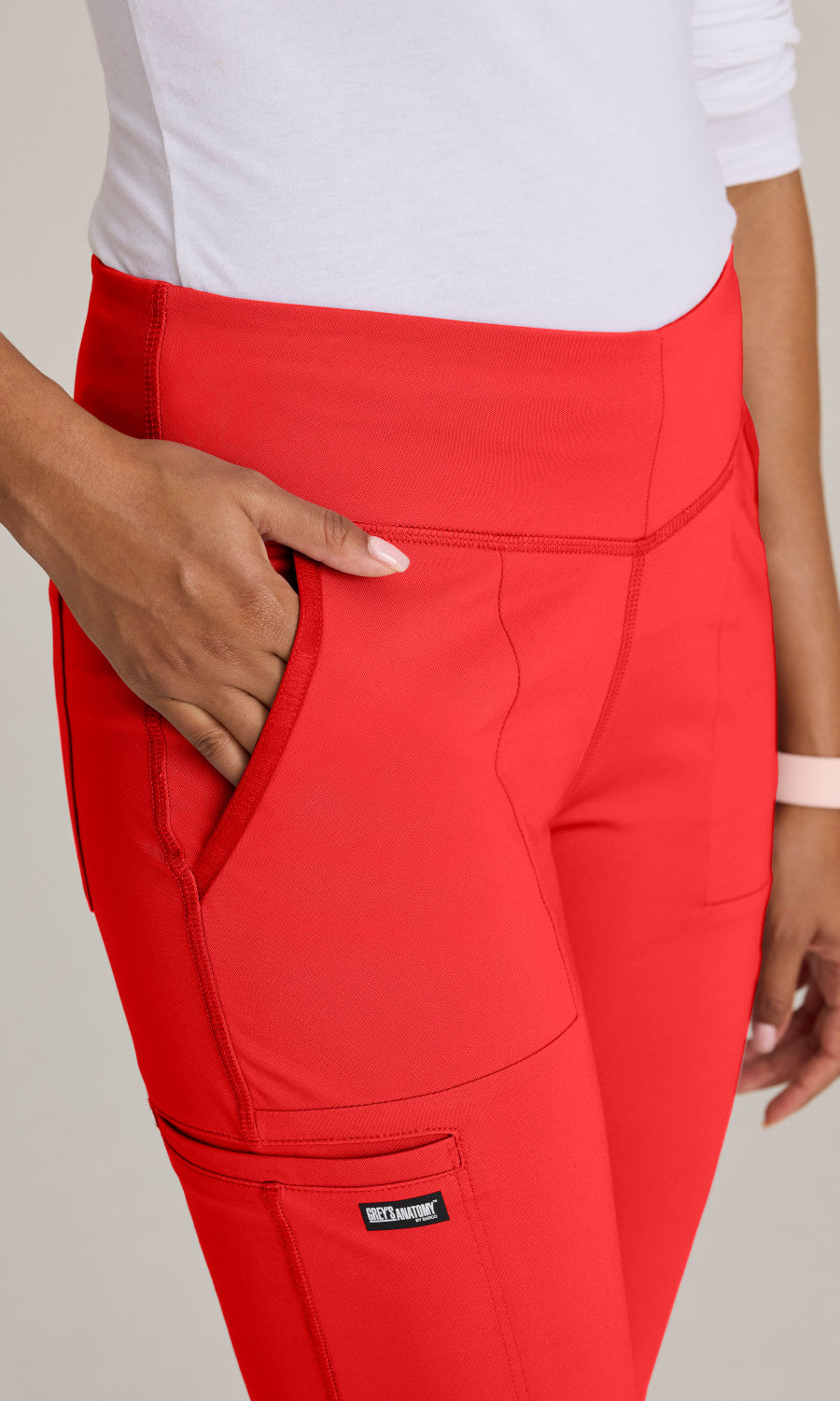 Grey's Anatomy Knits GRSP684 Swift Knit Scrub Pants Radiant Coral