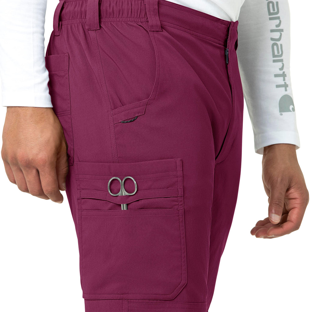 Rugged Flex Peak C55037 Men's Straight Leg Cargo Scrub Pants Wine