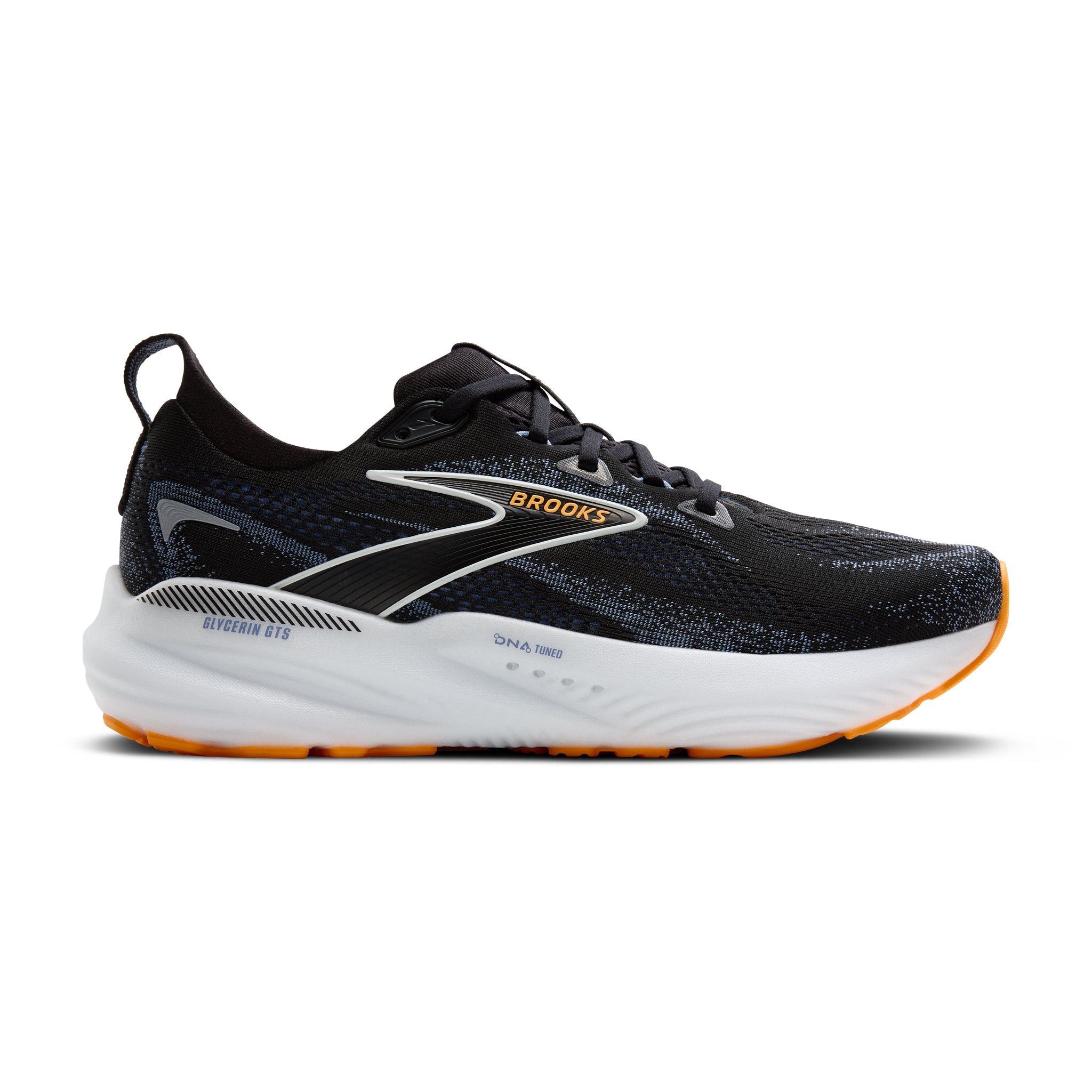 Brooks Men's Glycerin GTS 22 Black/Country Blue/Orange Pop