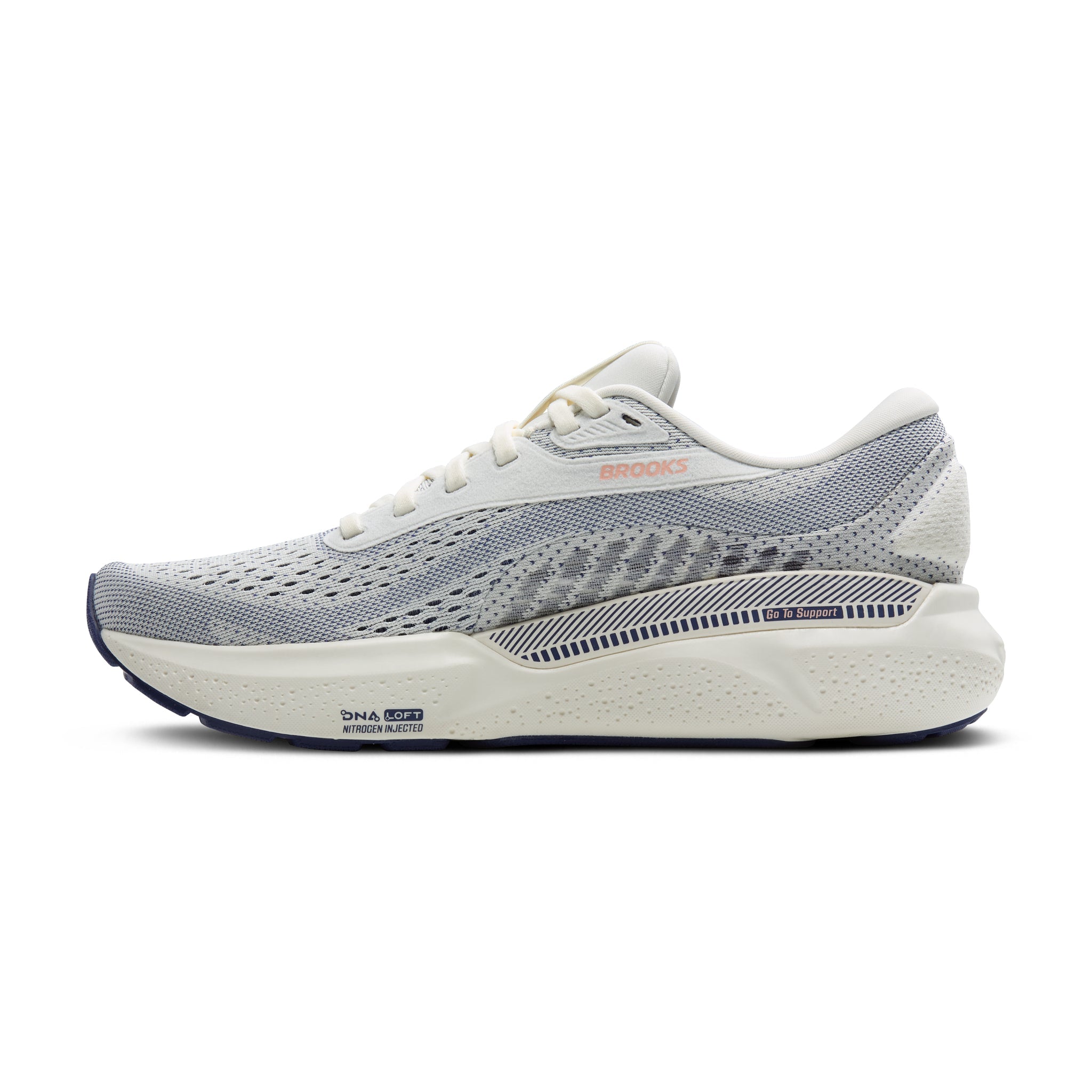 Brooks Women's Adrenaline GTS 24 Grey/Blue Ribbon/Peach