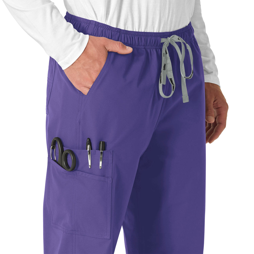 Force Essentials C55013 Unisex Elastic Waist Cargo Scrub Pants Grape
