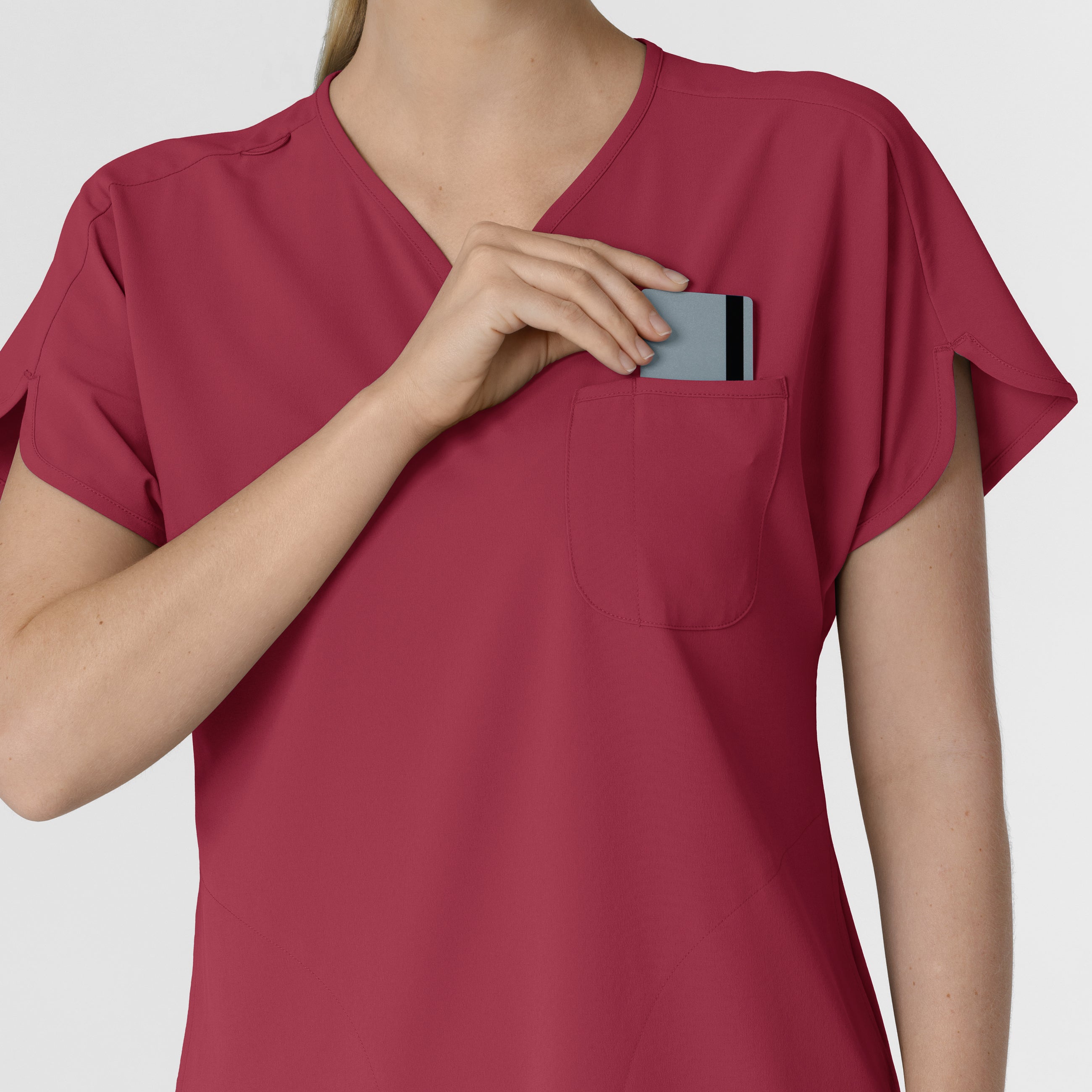 RENEW 6634 Women's Dolman Scrub Top Ruby