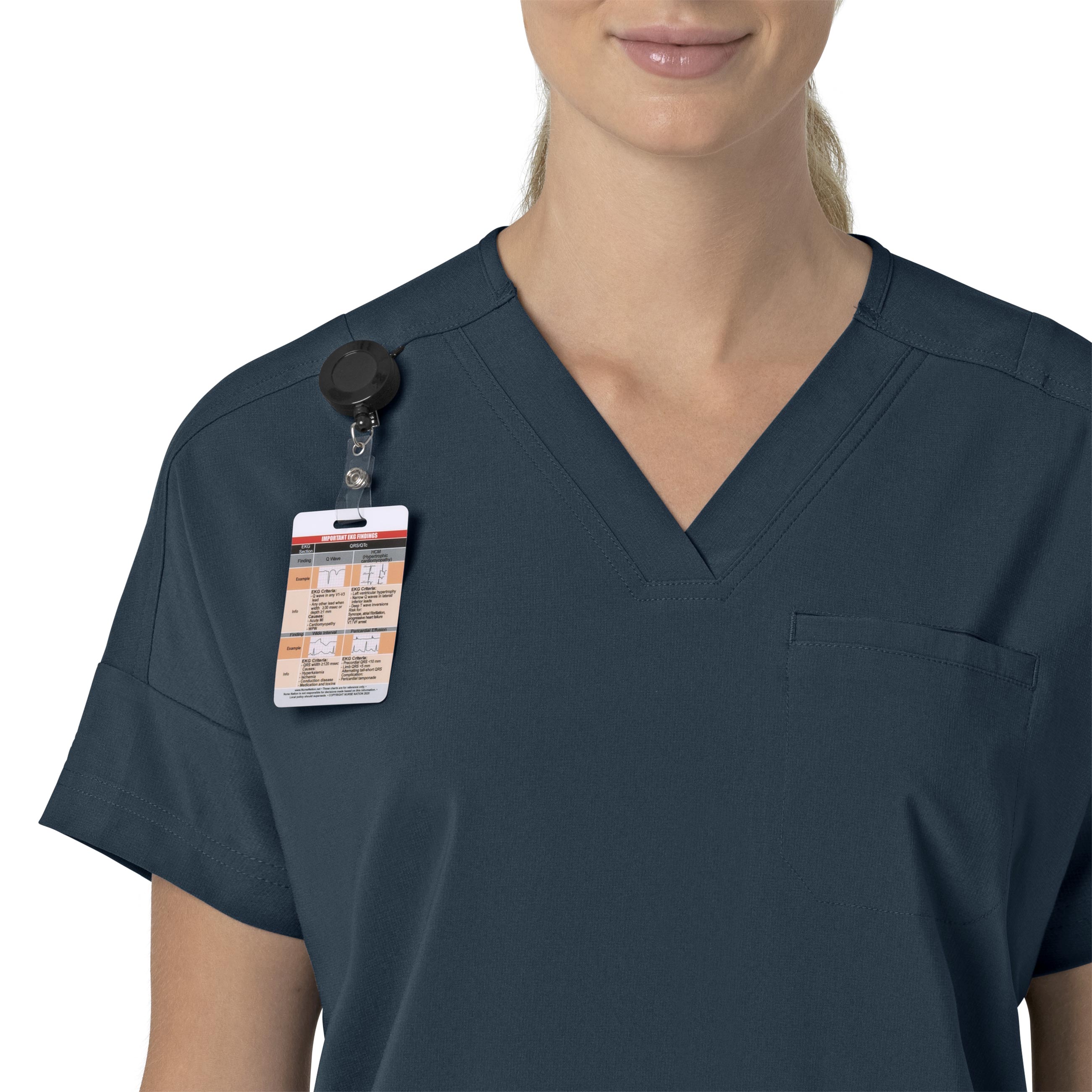 Force Cross-Flex C13110 Oversized V-Neck Scrub Top Navy