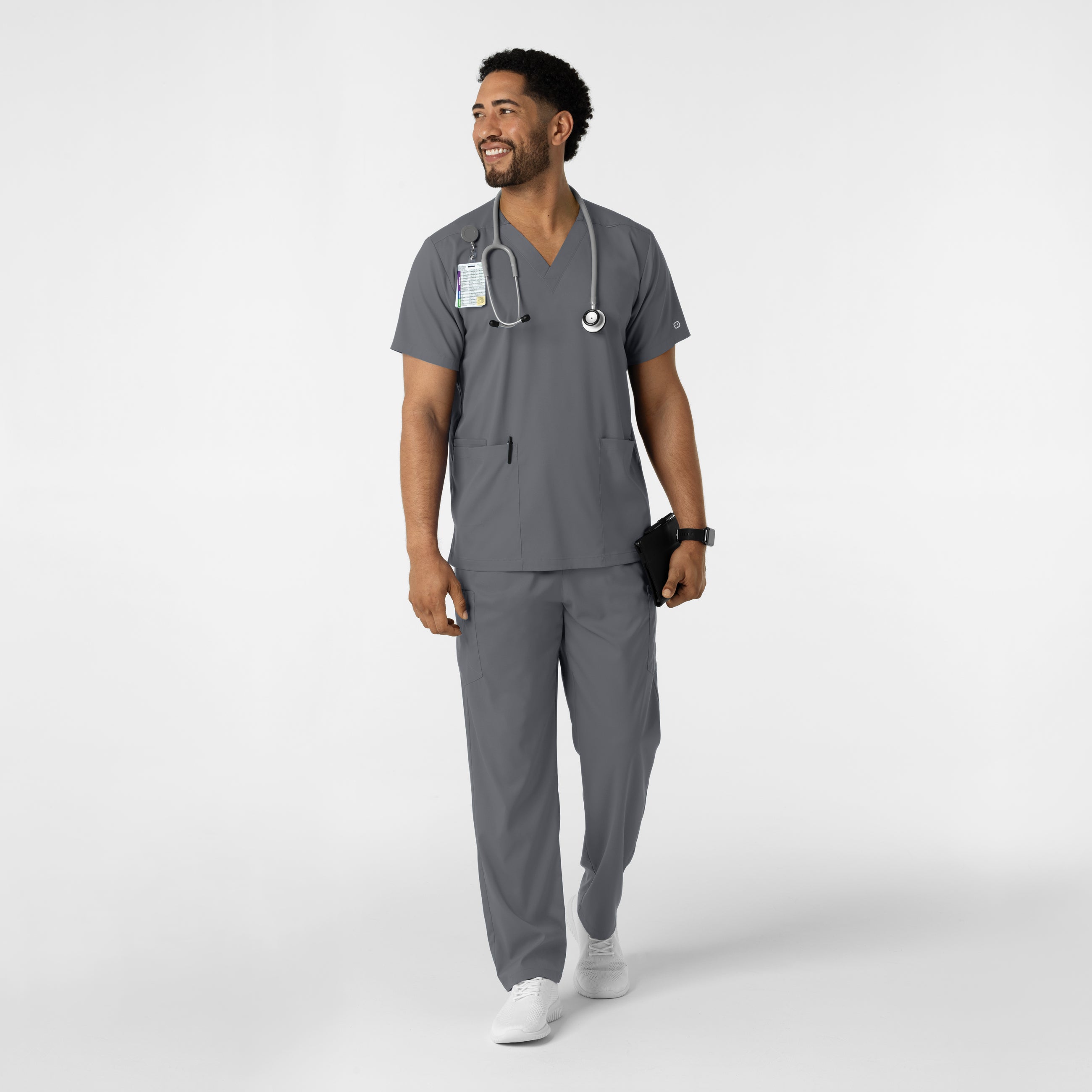 Boundless 6051 Unisex V-Neck Scrub Top Pewter