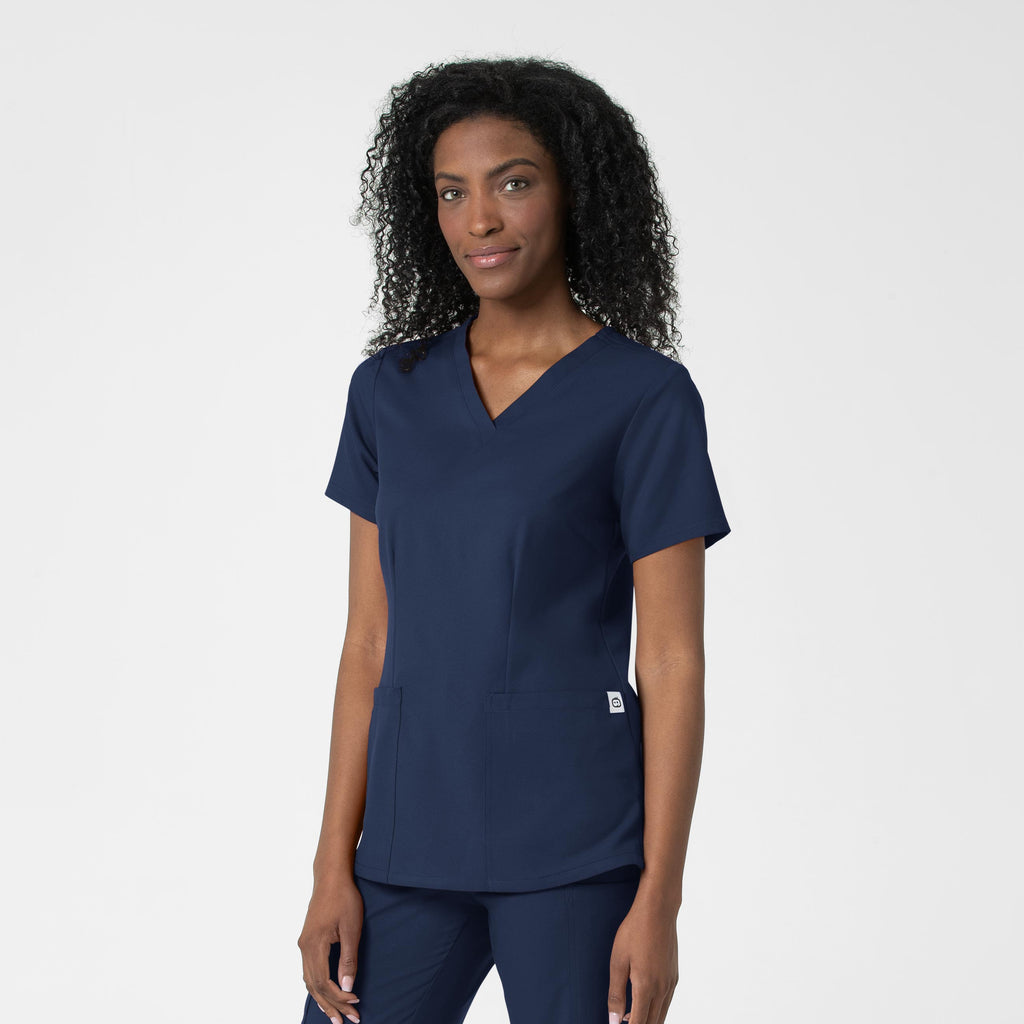 Thrive 6122 Fitted 3-Pocket V-Neck Scrub Top Navy