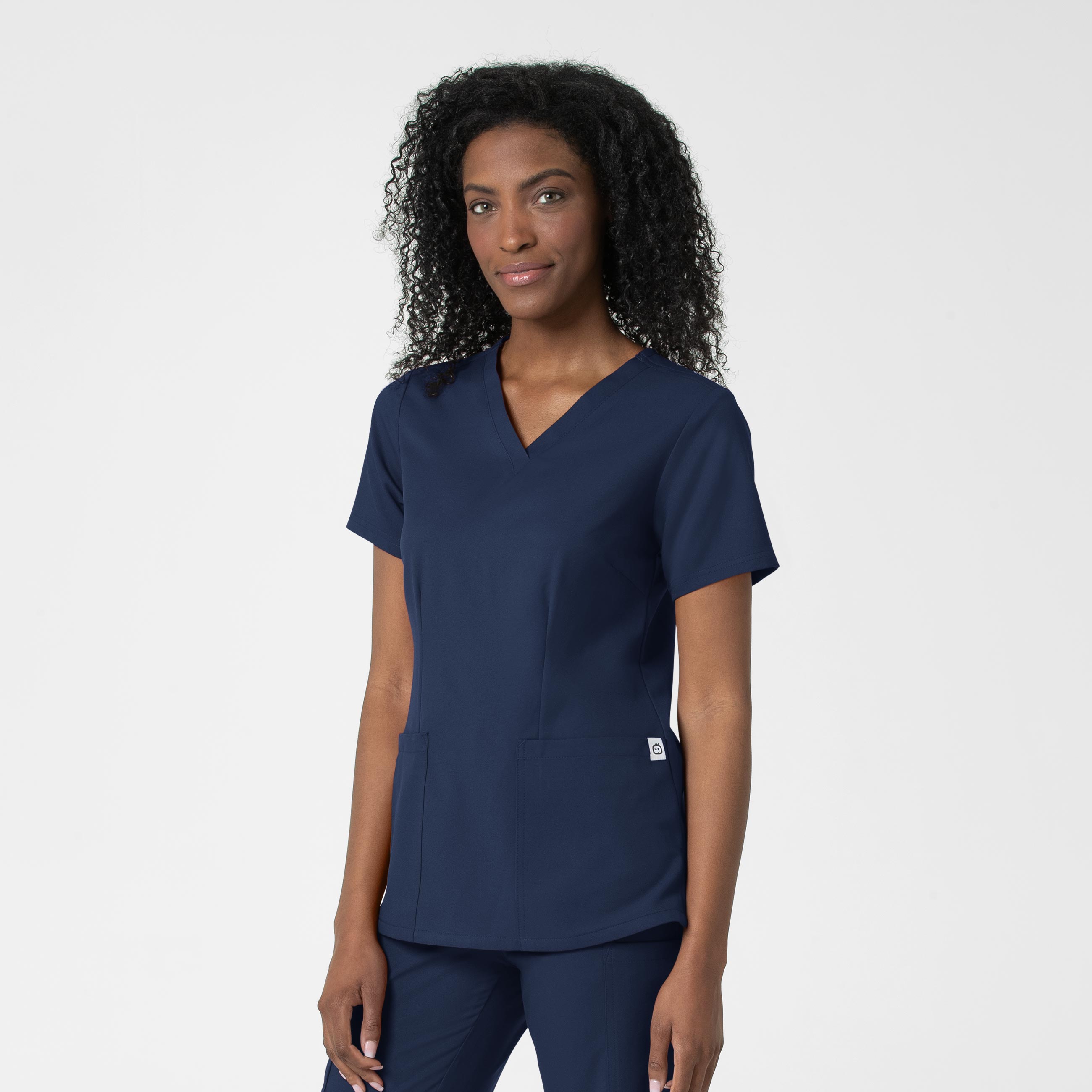 Thrive 6122 Fitted 3-Pocket V-Neck Scrub Top Navy