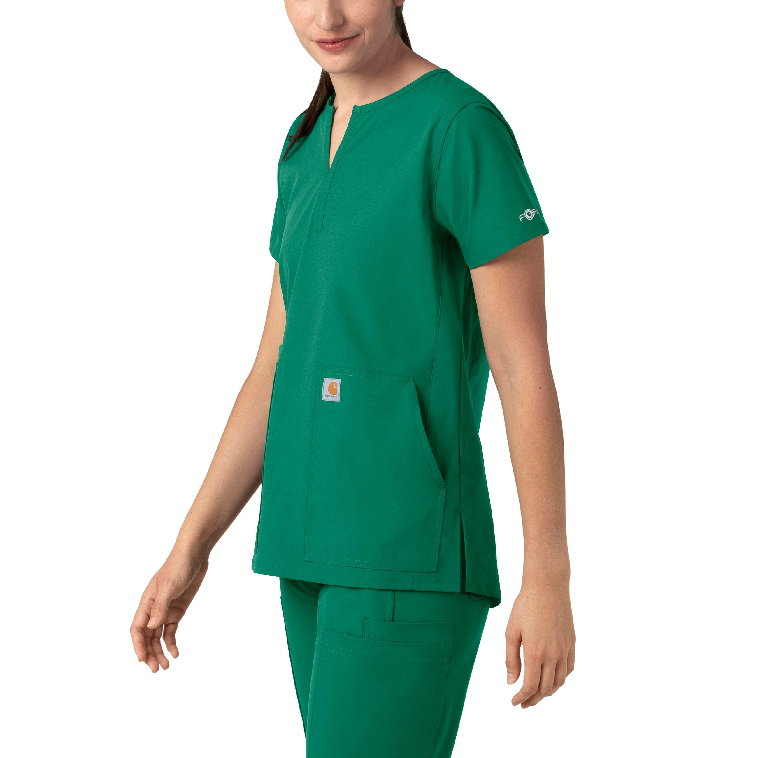 Force Essentials C12213 Notch Neck Tunic Scrub Top Hunter