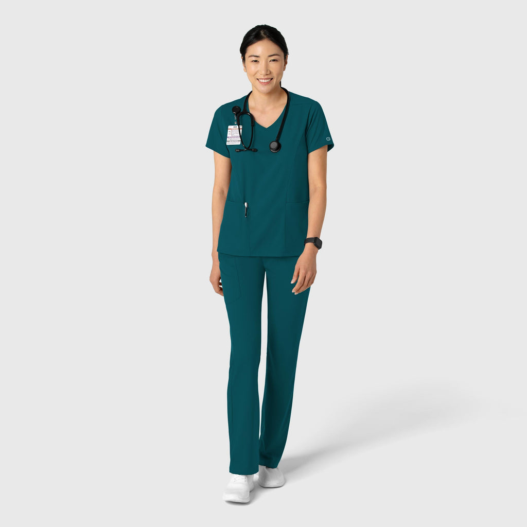 Boundless 6251 2-Pocket V-Neck Scrub Top Caribbean