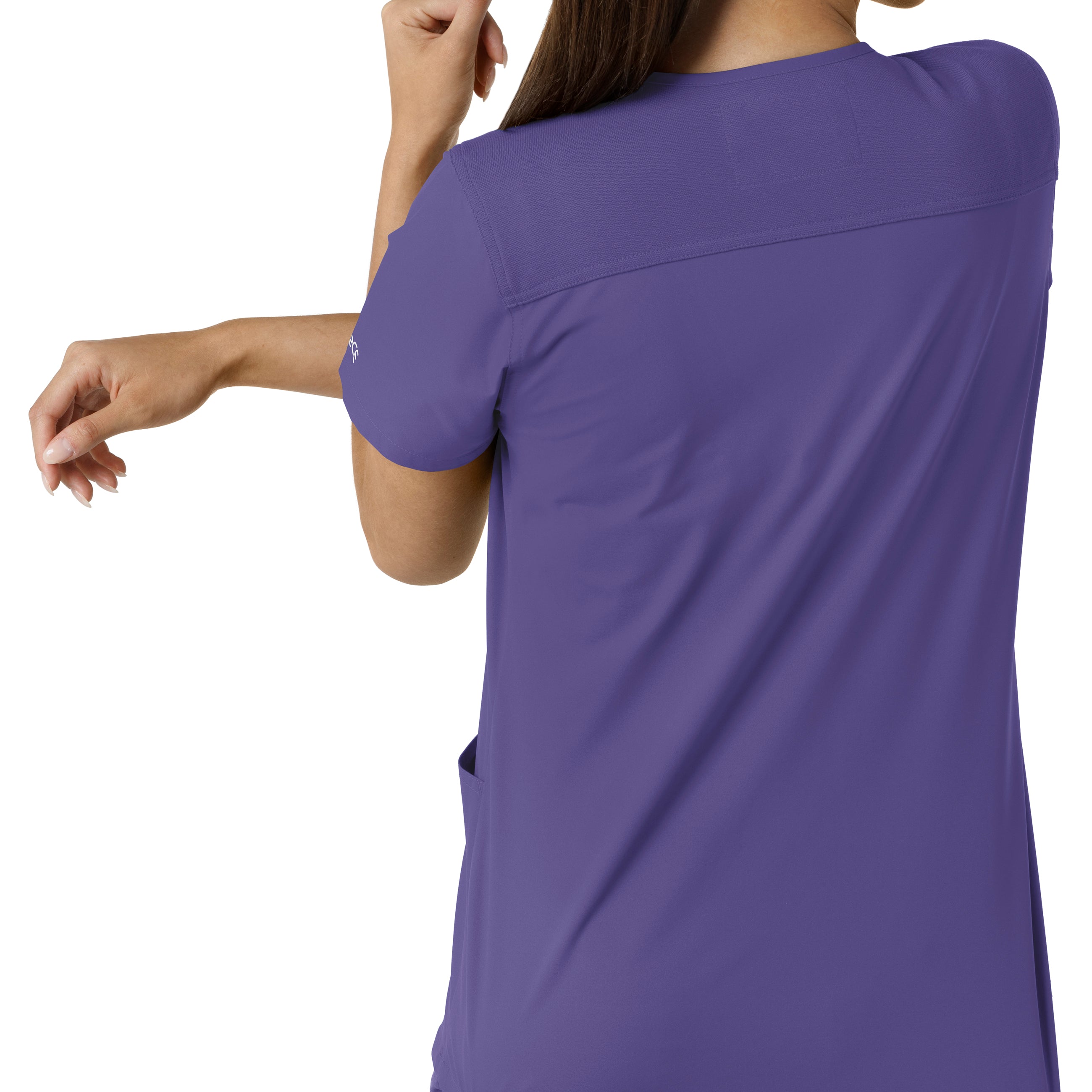 Force Essentials C12313 V-Neck Knit Panel Scrub Top Grape