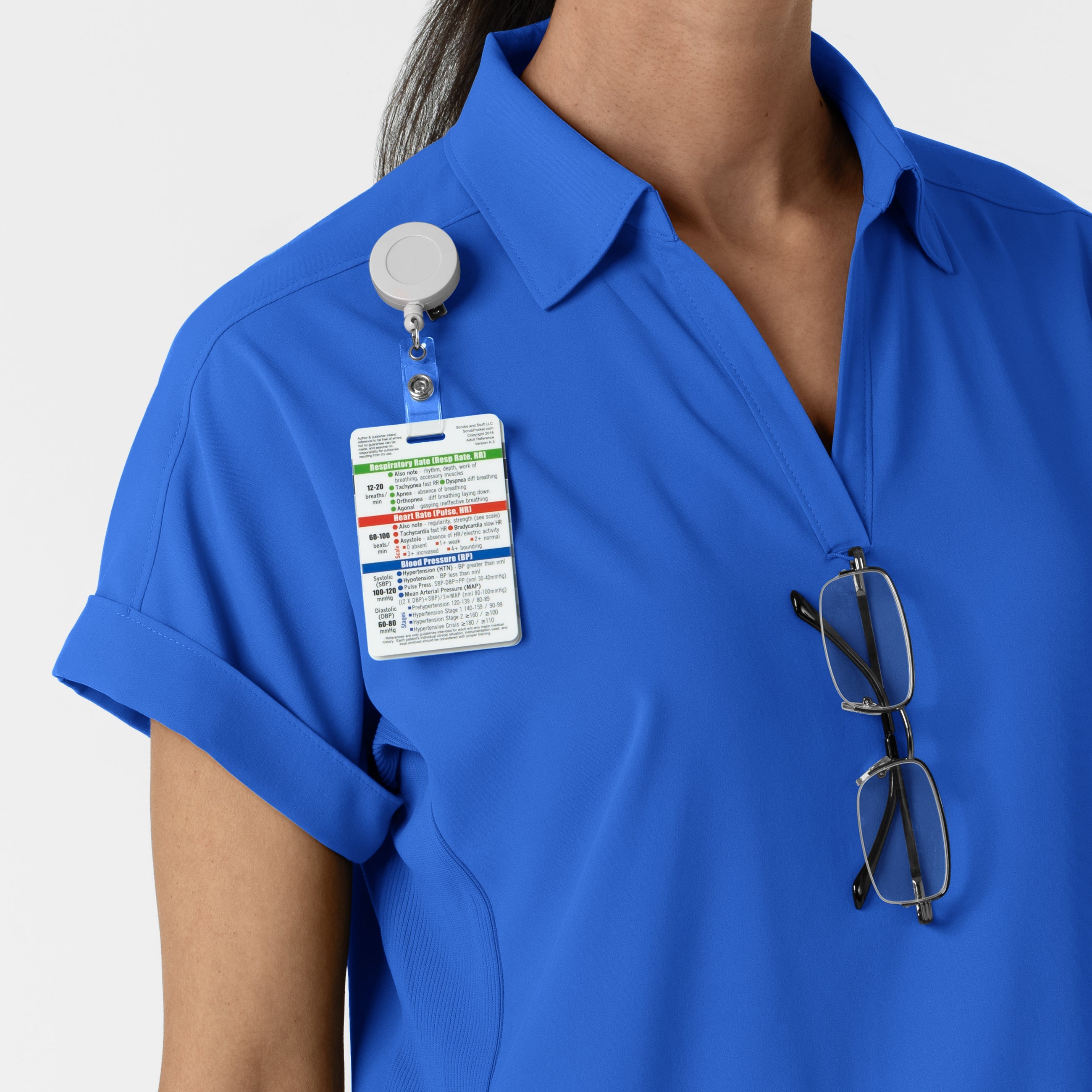 RENEW 6934 Women’s Flex-n-Reach Collared Scrub Top Royal