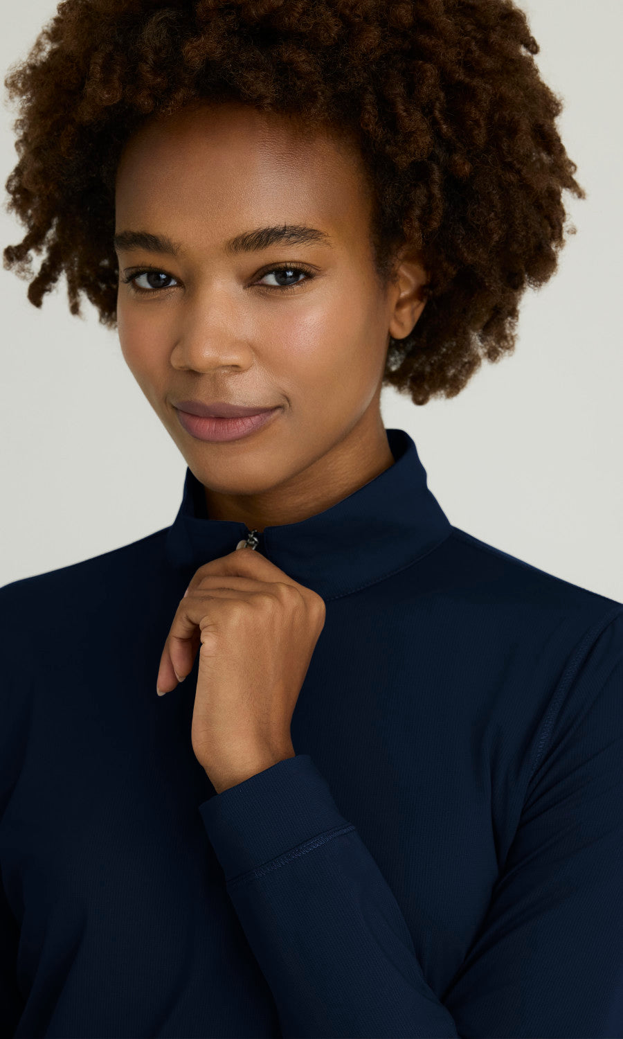 Skechers Slip-ins SKT274 Atlas Quarter Zip Knit Top Navy