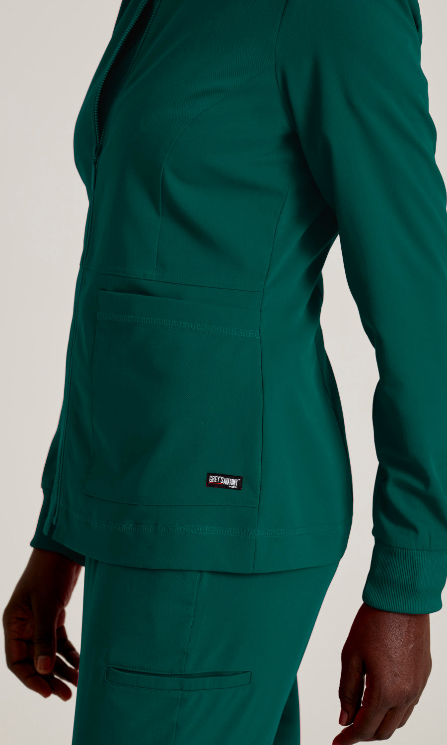 Grey's Anatomy Stretch GRSW017 Millie Jacket Hunter Green