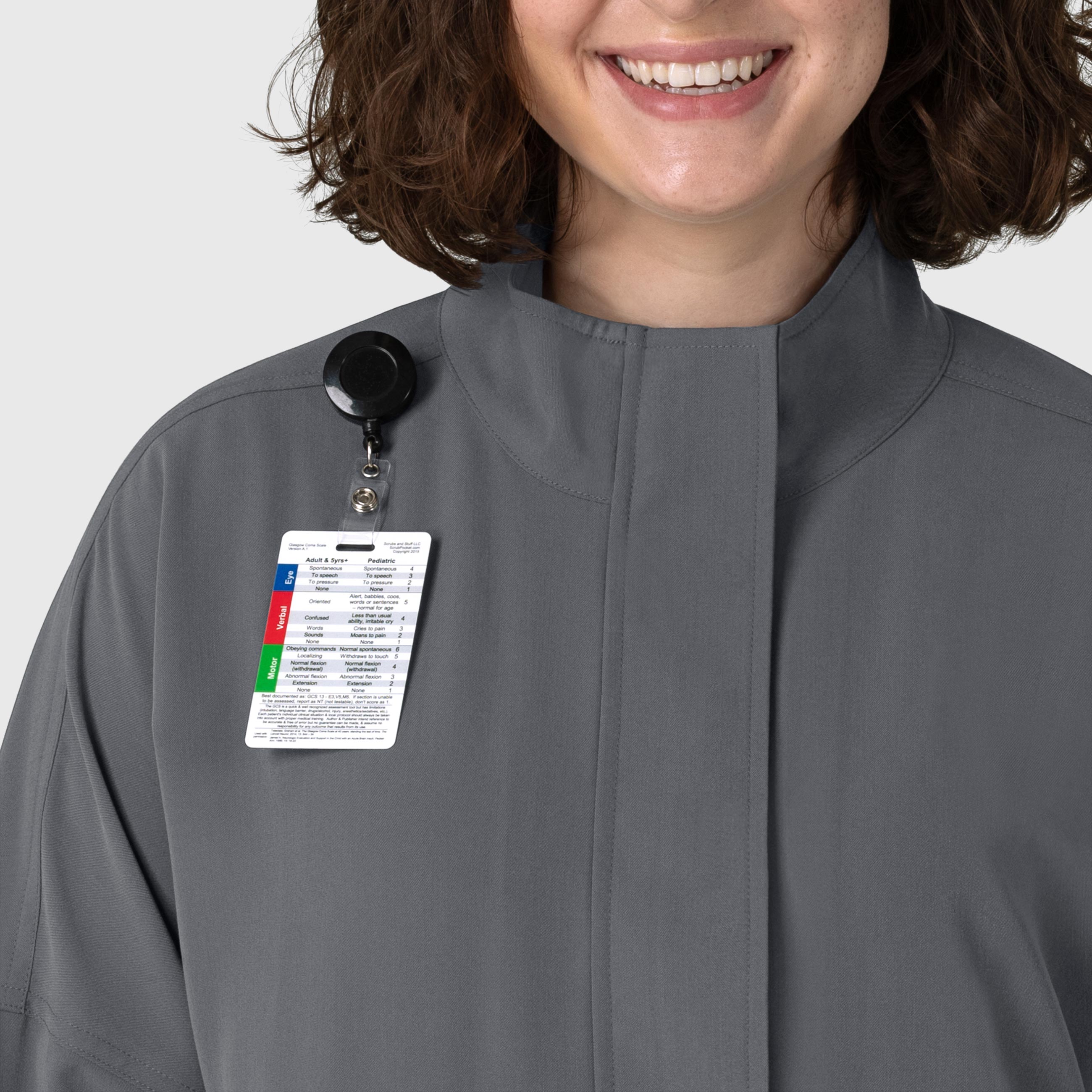 Layers 8132 Germs Happen Packable Scrub Jacket Pewter