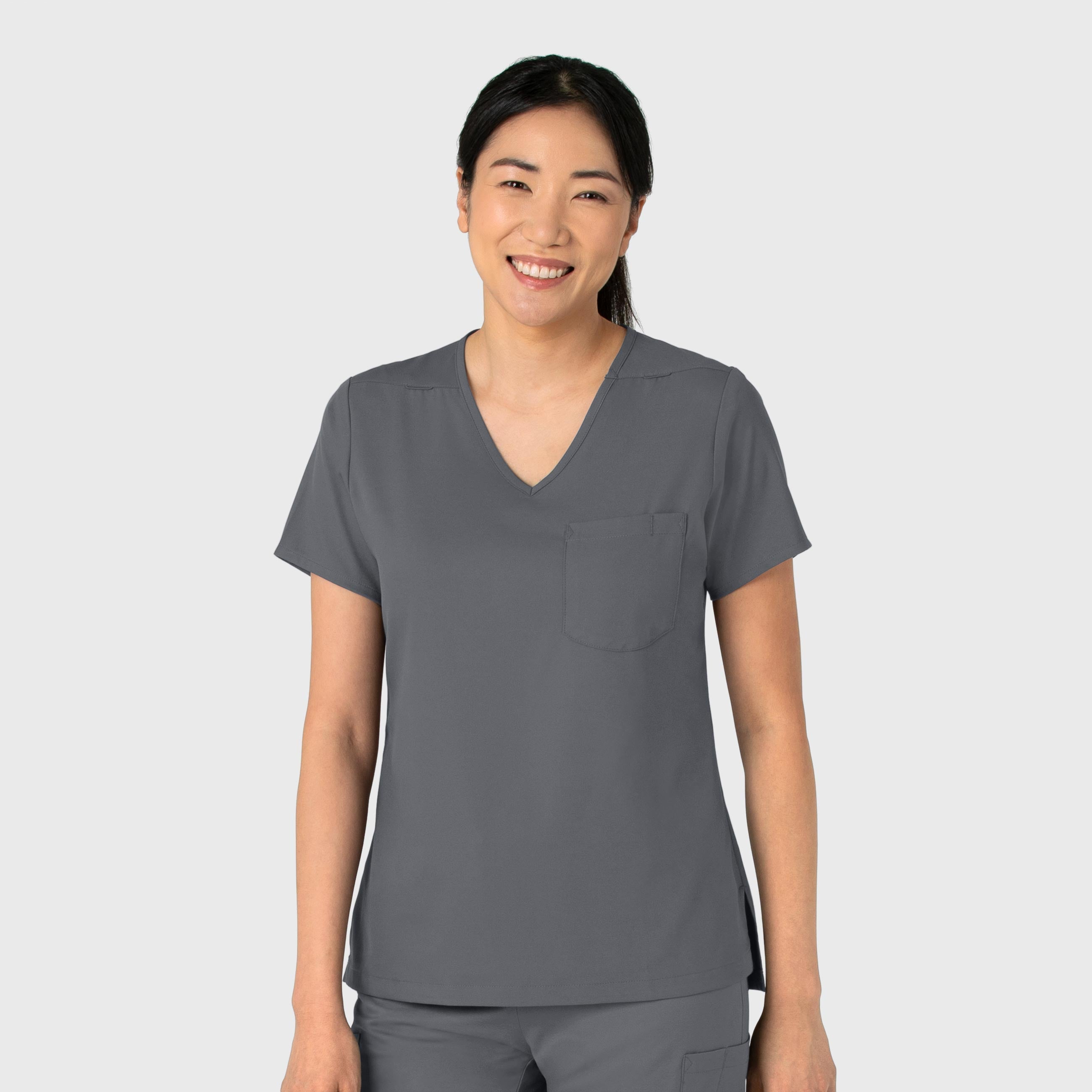 Boundless 6151 Tuck-In Scrub Top Pewter
