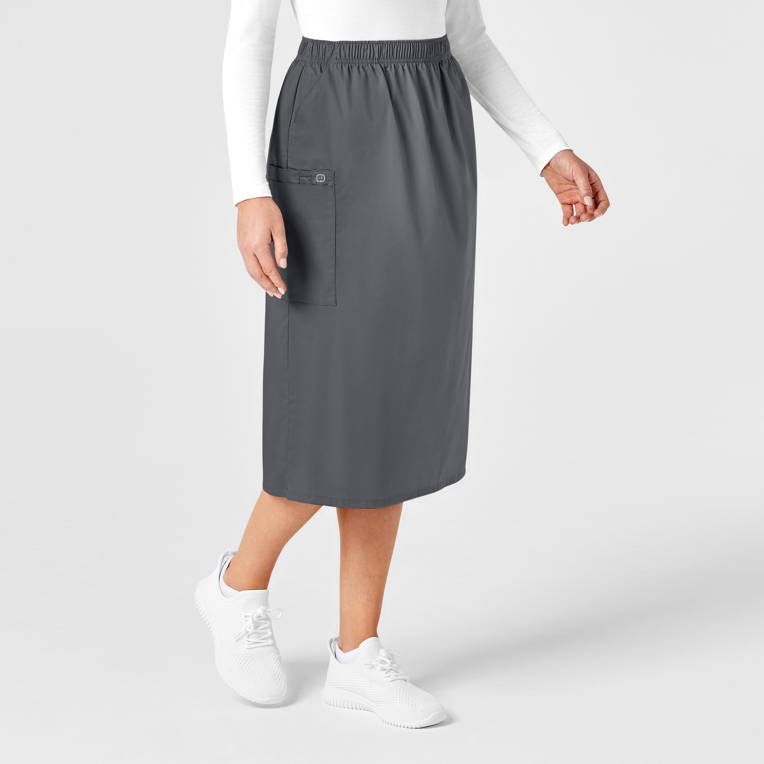 WonderWORK 701 Pull On Cargo Skirt Pewter