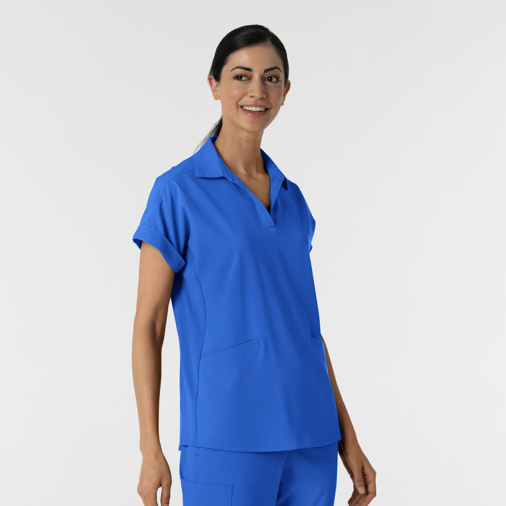 RENEW 6934 Women’s Flex-n-Reach Collared Scrub Top Royal