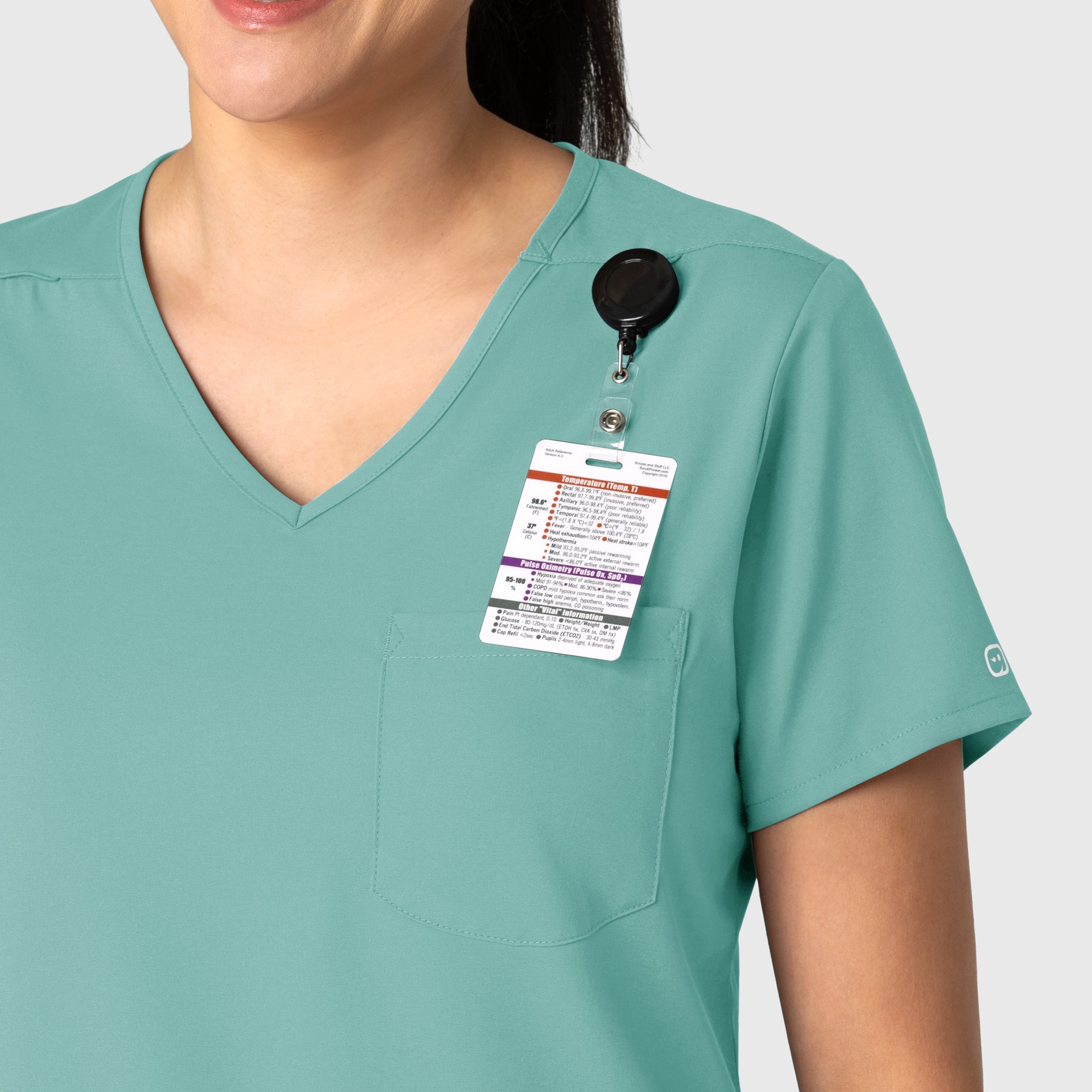 Boundless 6151 Tuck-In Scrub Top Turquoise