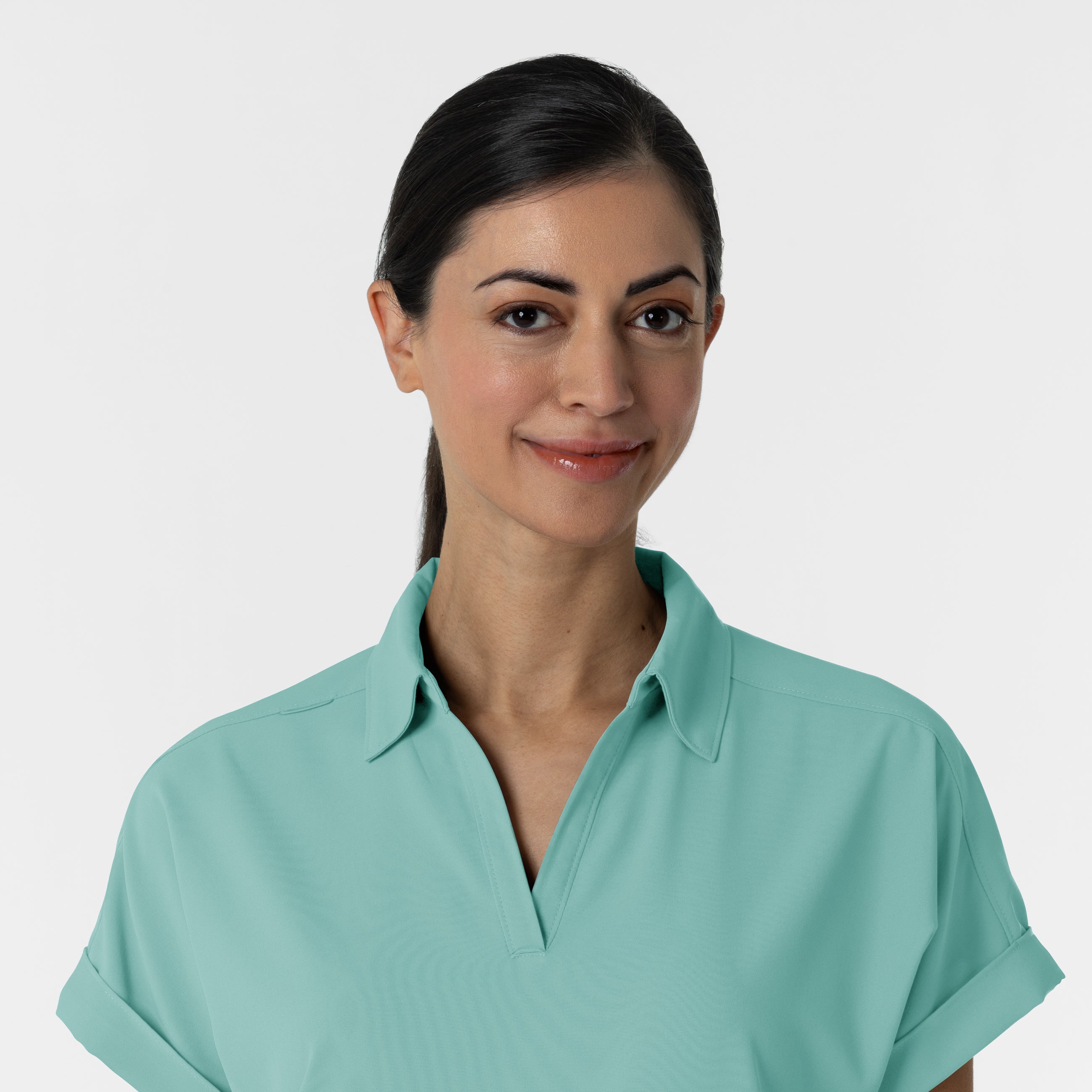 RENEW 6934 Women’s Flex-n-Reach Collared Scrub Top Turquoise