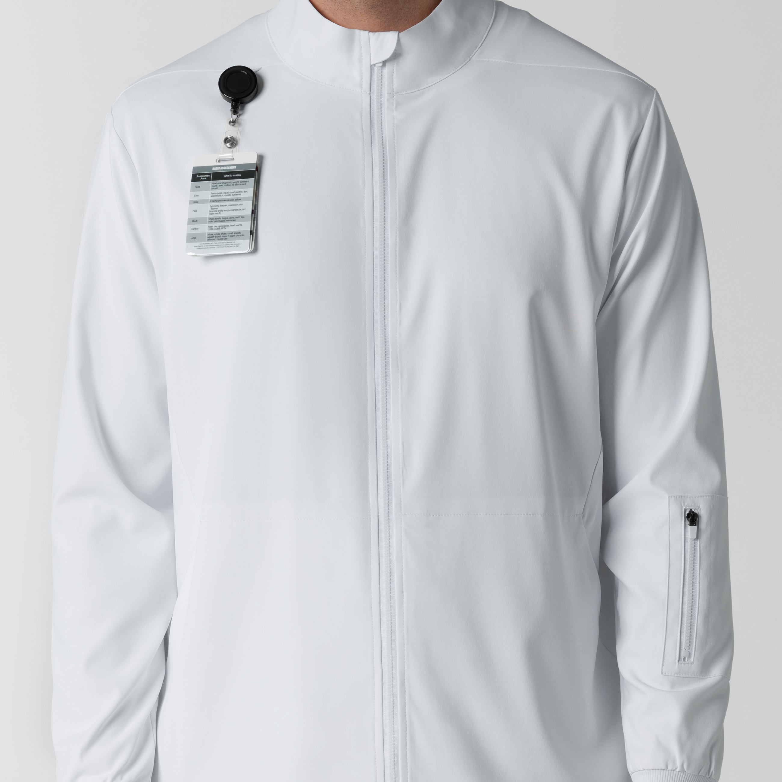 Boundless 8351 Men's Warm Up Scrub Jacket White
