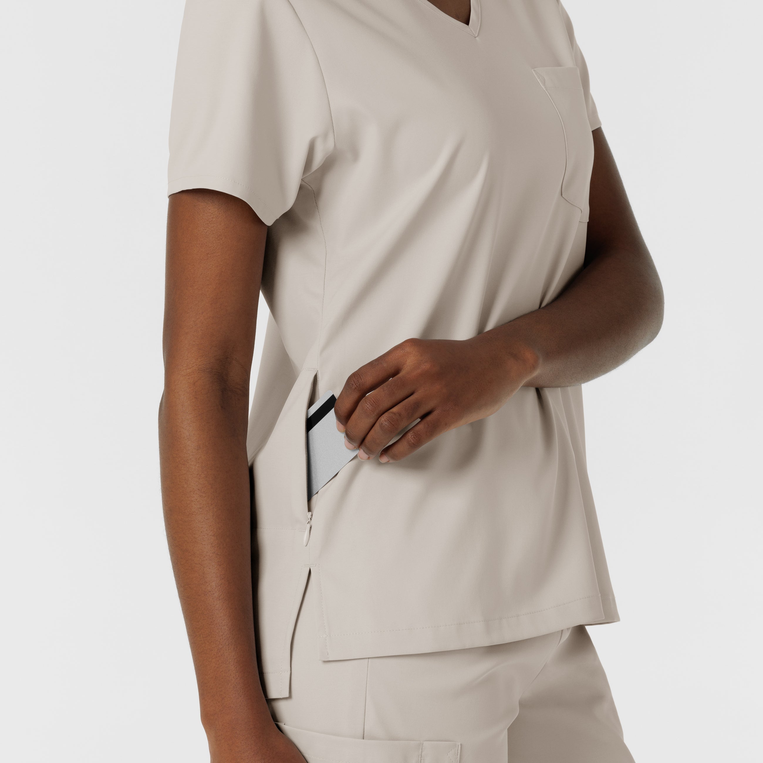 Boundless 6151 Tuck-In Scrub Top Cloud