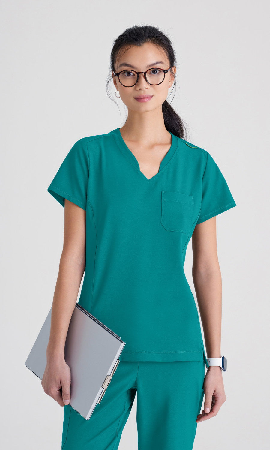 Grey's Anatomy Evolve GSST181 Sway Tuck-In Scrub Top Teal