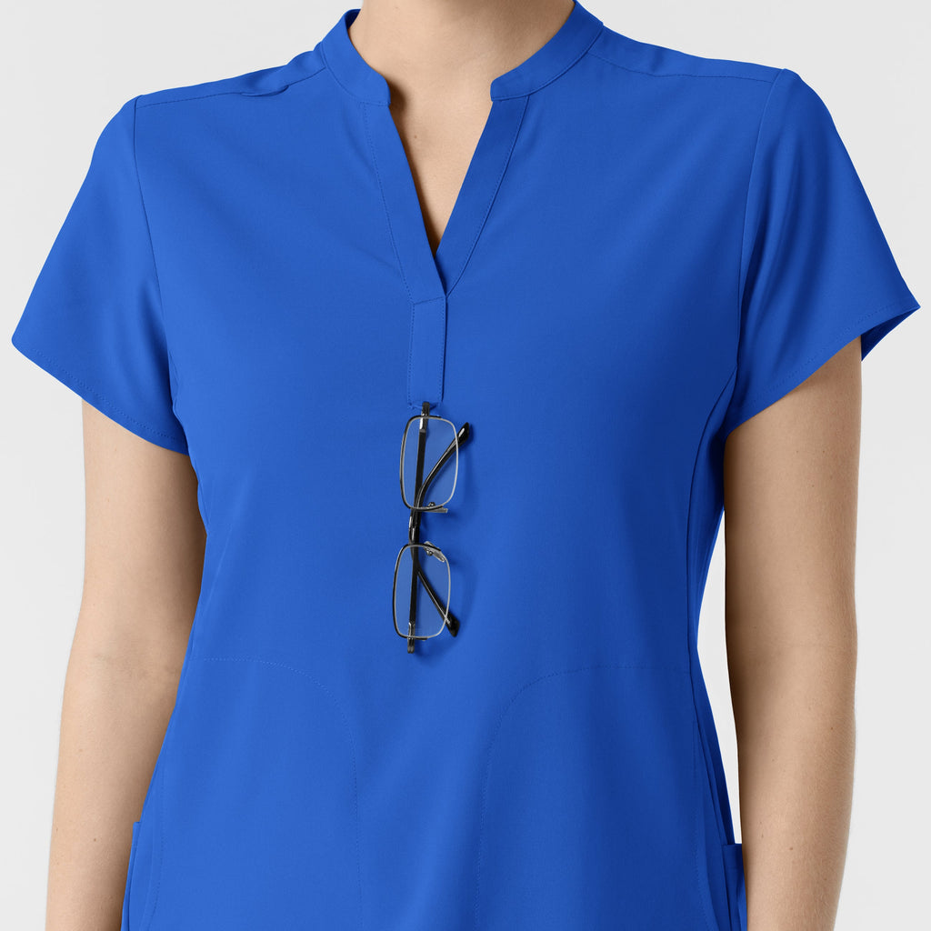 RENEW 6734 Mandarin Collar Scrub Top Royal