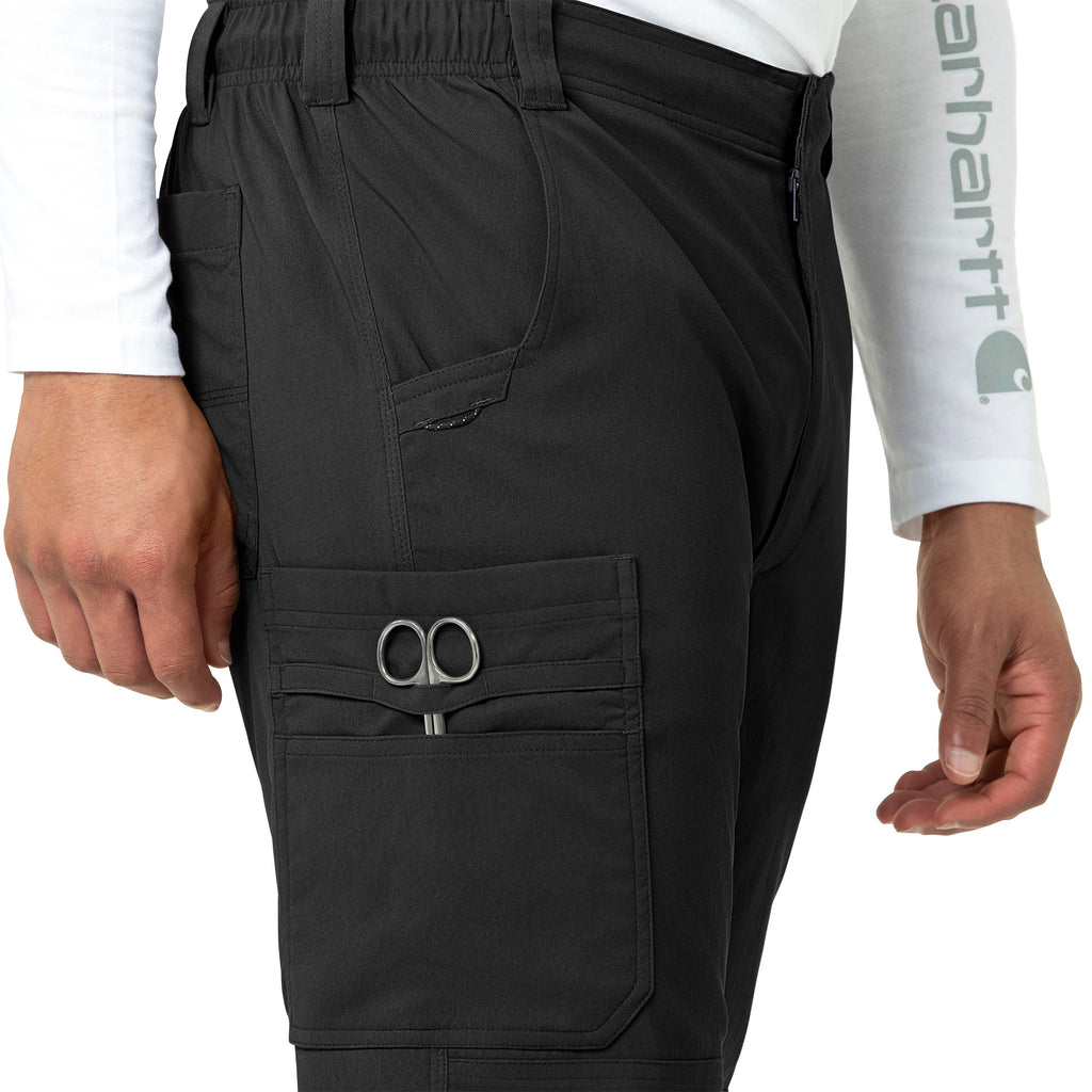 Rugged Flex Peak C55037 Men's Straight Leg Cargo Scrub Pants Black