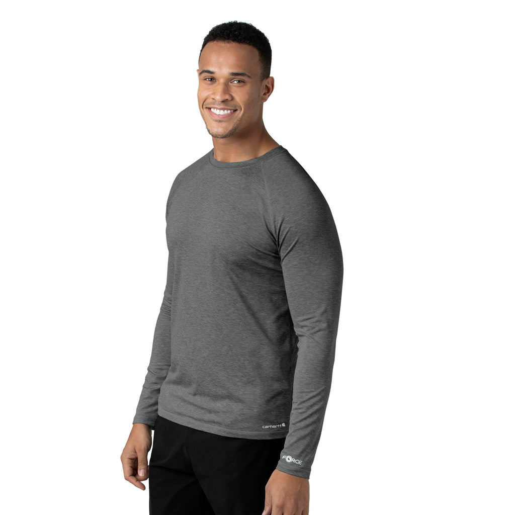 Force Sub-Scrubs C32009 Men's Performance Long Sleeve Tee Pewter Heather