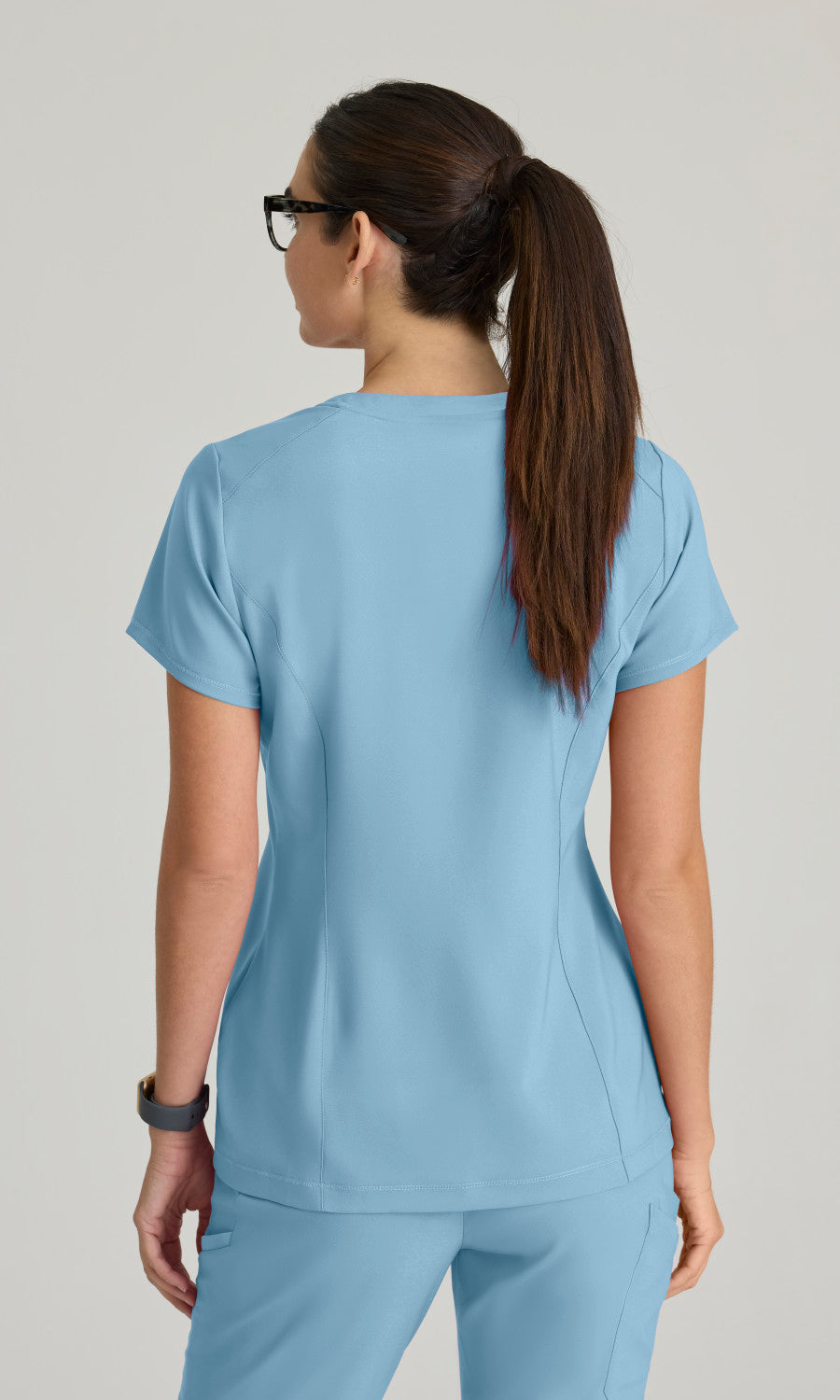 Grey's Anatomy Evolve GSST181 Sway Tuck-In Scrub Top Ocean Mist