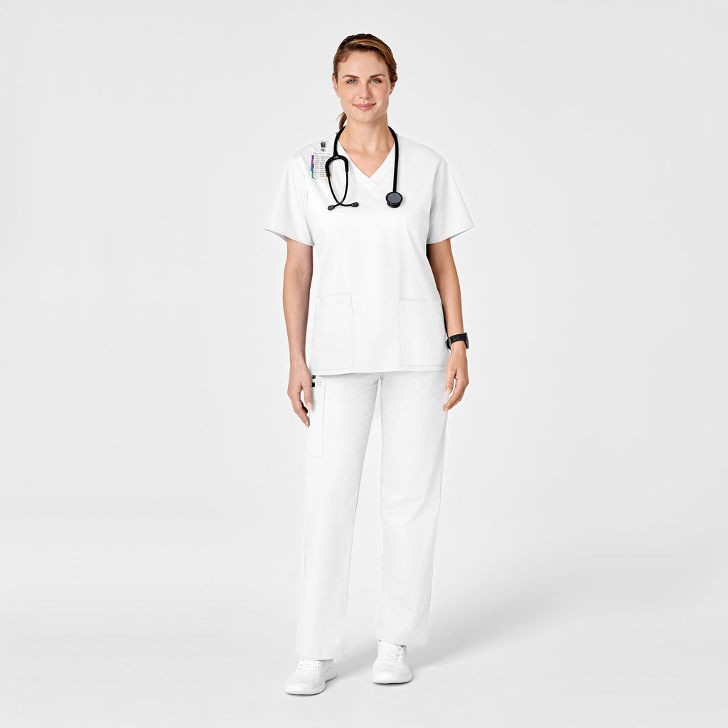 WonderWORK 501 Pull-On Cargo Scrub Pants White