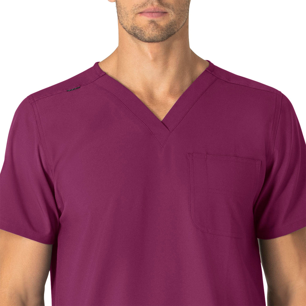 Force Essentials C15013 Unisex V-Neck 6-Pocket Scrub Top Wine