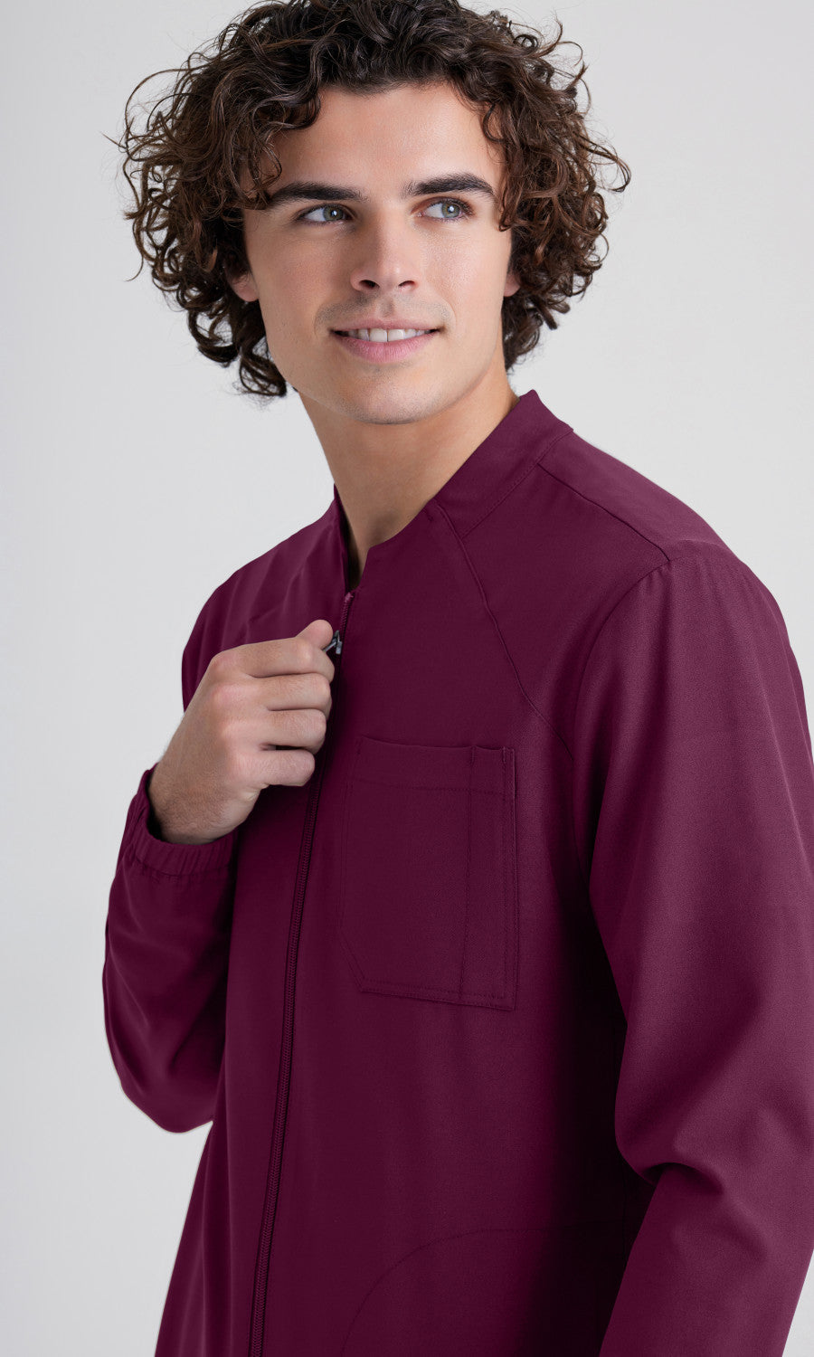 Grey's Anatomy Evolve GSSW887 Cycle Scrub Jacket Wine